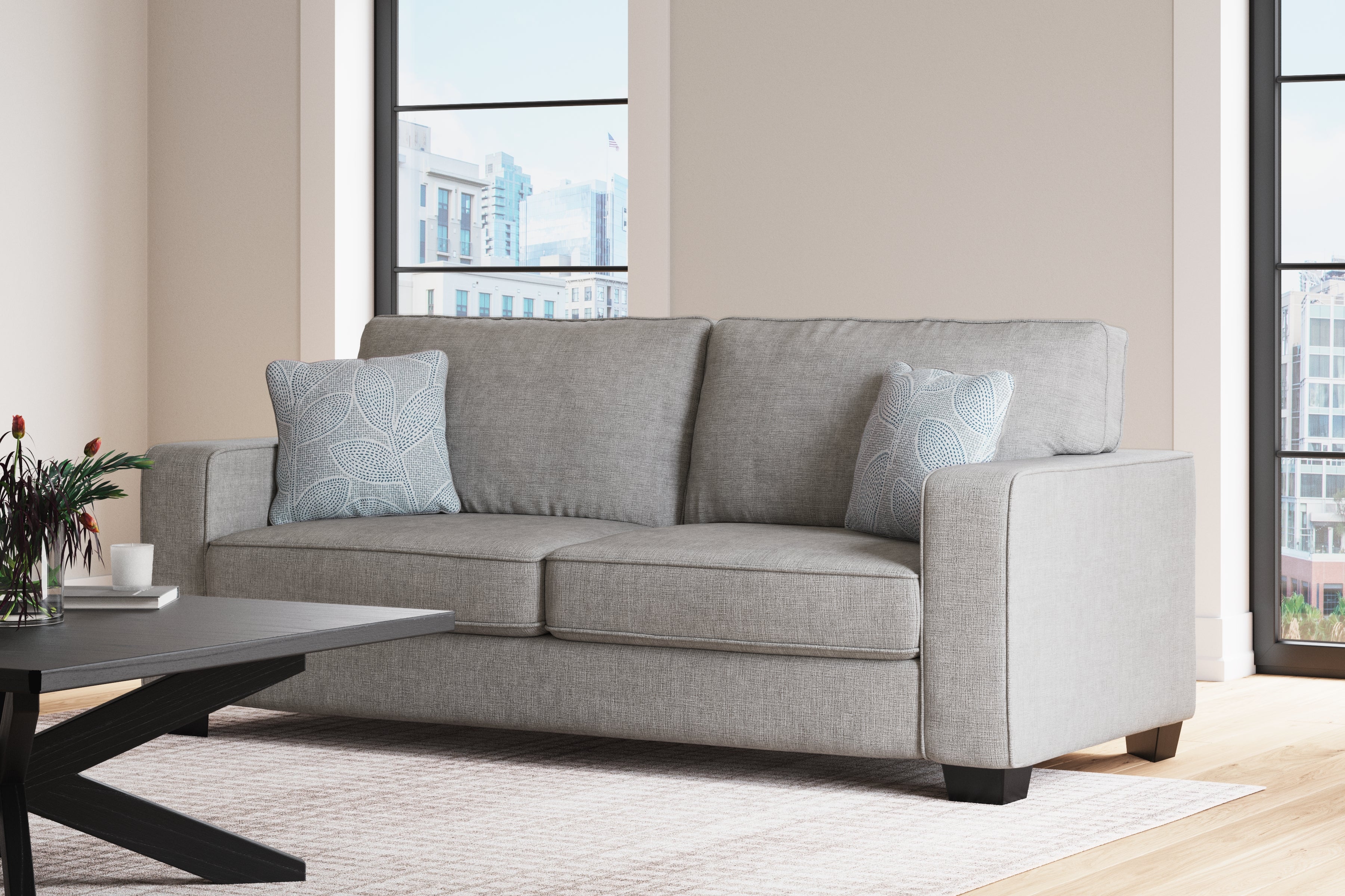Leasing Furniture - Ashley Furniture - Altari Living Room - Sofa / Alloy - 8721438