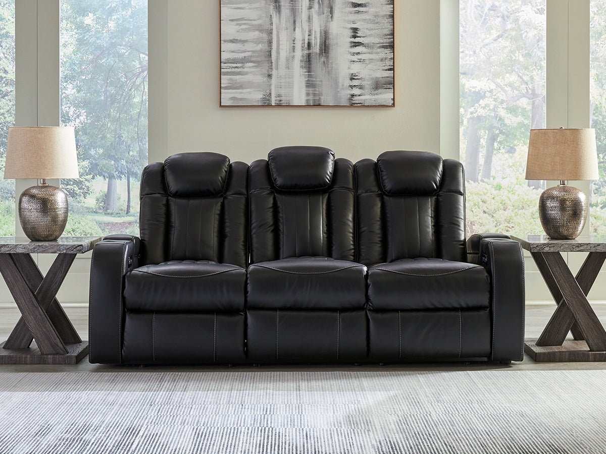 Leasing Furniture - Ashley Furniture - Caveman Den Living Room - PWR REC Sofa with ADJ Headrest / Midnight - 9070315