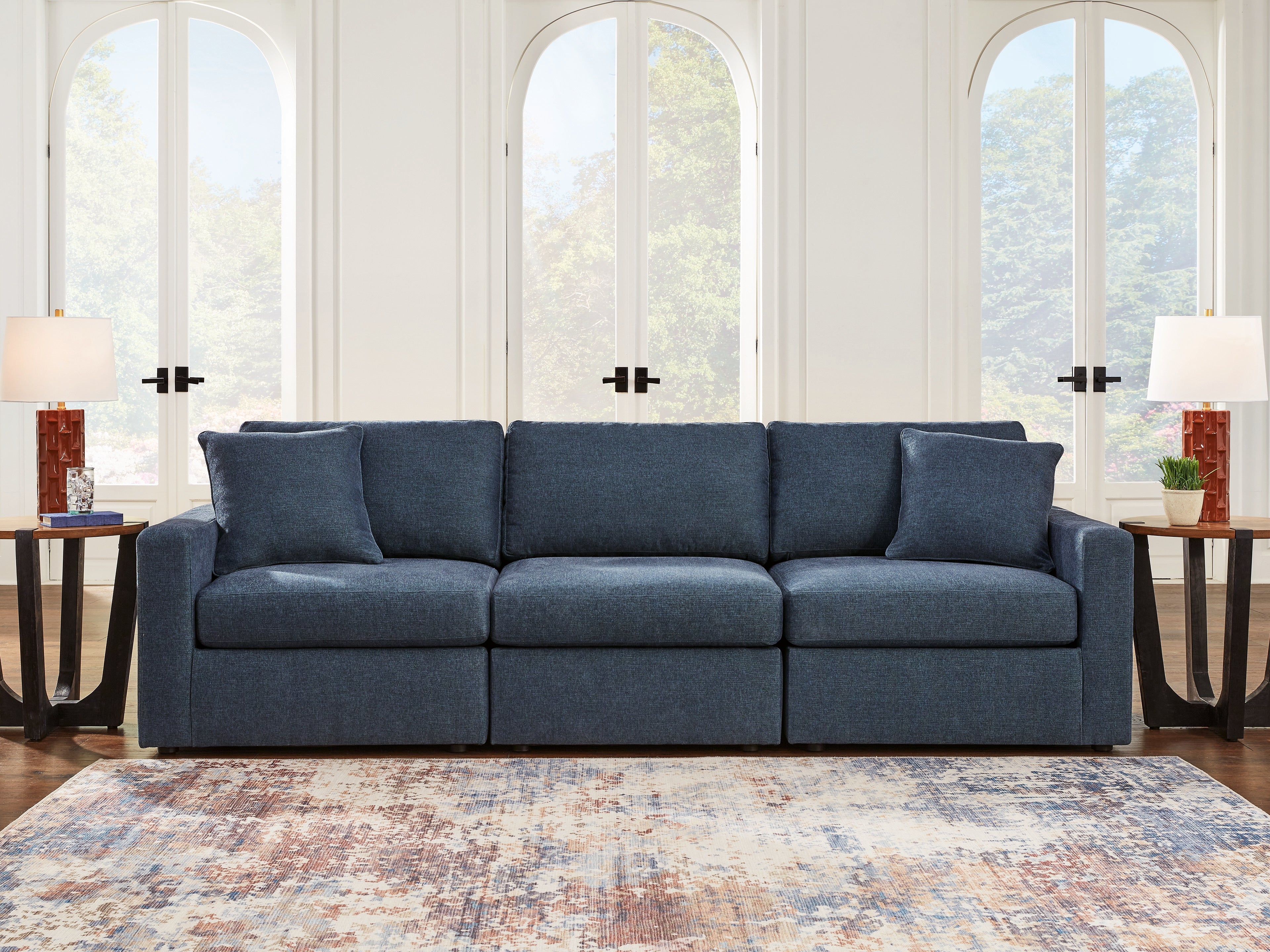 Leasing Furniture - Ashley Furniture - Modmax Sectional - RAF 3-Piece Sectional / Ink - 92101S2