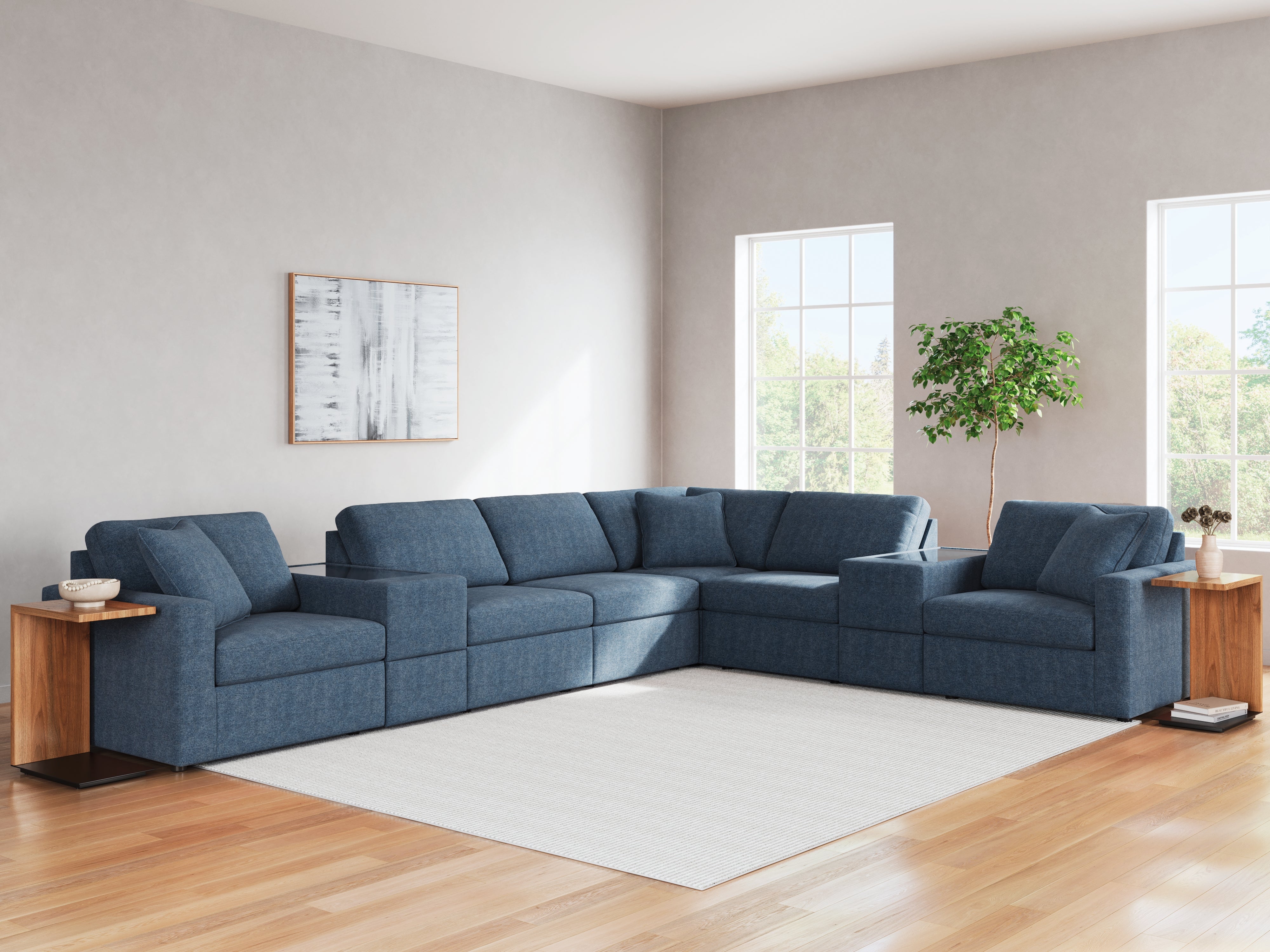 Leasing Furniture - Ashley Furniture - Modmax Sectional - RAF 8-Piece Sectional / Ink - 92101S11