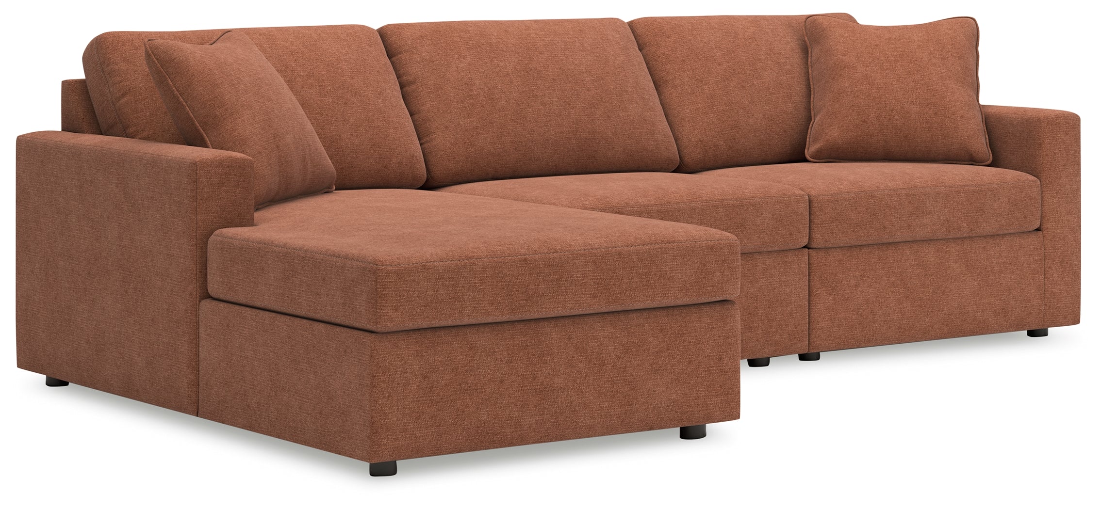 Leasing Furniture - Ashley Furniture - Modmax Sectional - RAF 3-Piece Sectional with Chaise / Spice - 92102S17