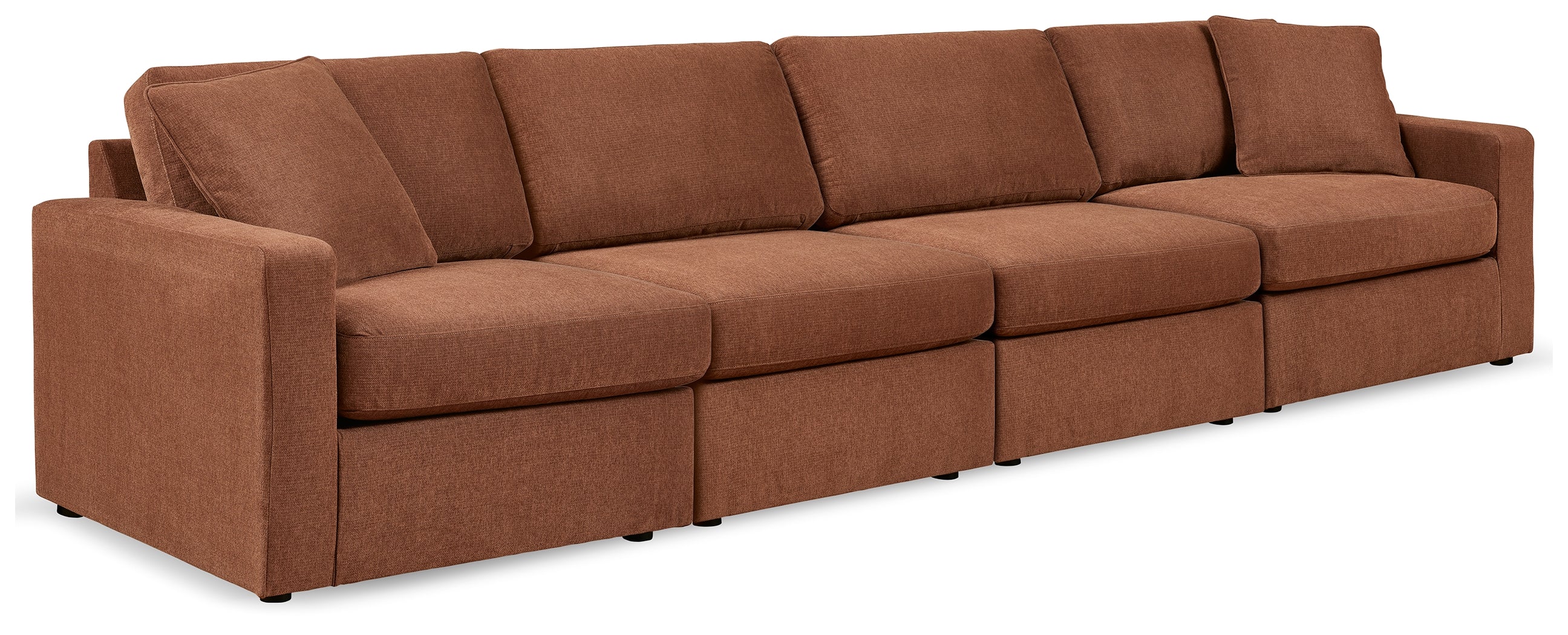 Leasing Furniture - Ashley Furniture - Modmax Sectional - RAF 4-Piece Sectional / Spice - 92102S10