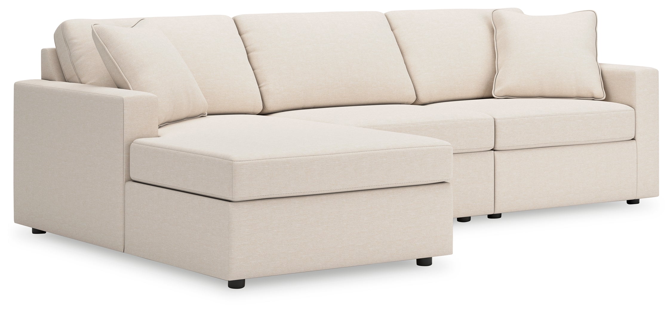 Leasing Furniture - Ashley Furniture - Modmax Sectional - RAF 3-Piece Sectional with Chaise / Oyster - 92103S17