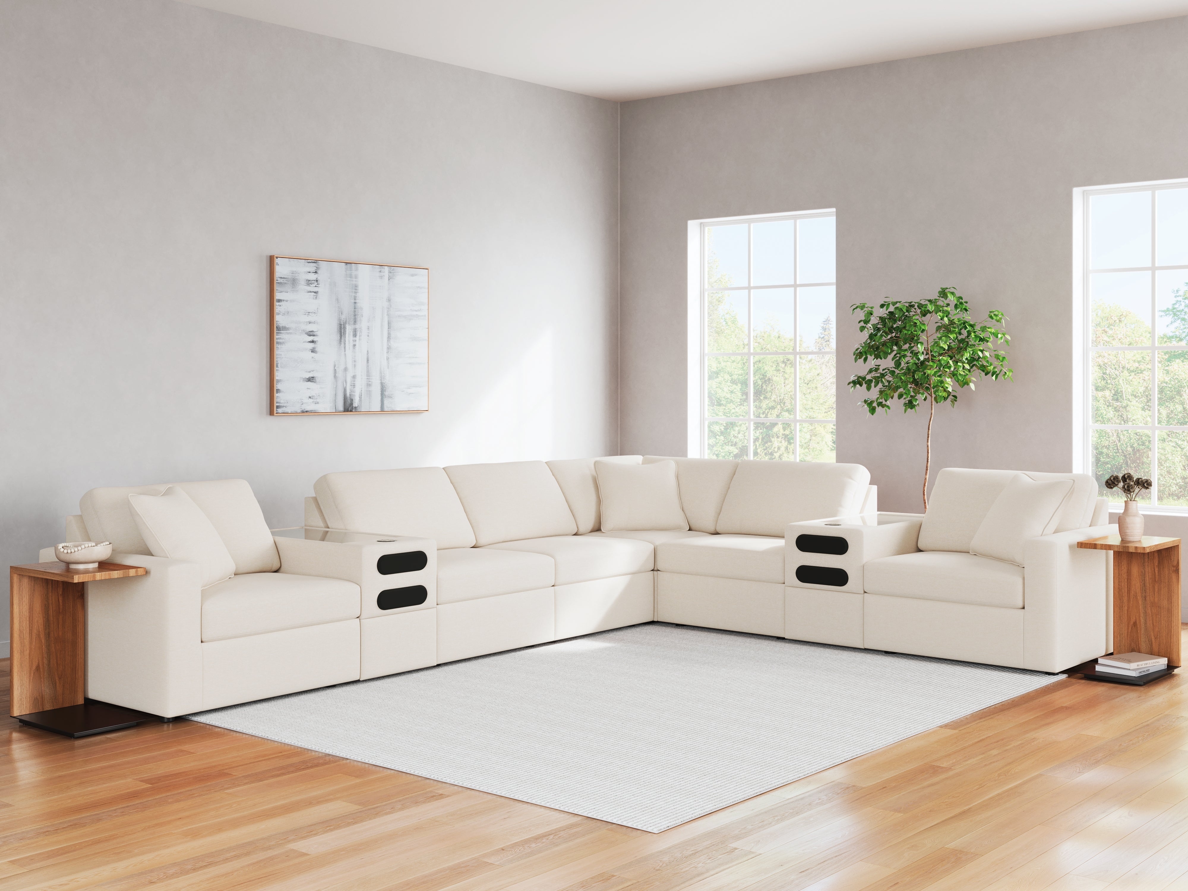 Leasing Furniture - Ashley Furniture - Modmax Sectional - RAF 8-Piece Sectional / Oyster - 92103S16