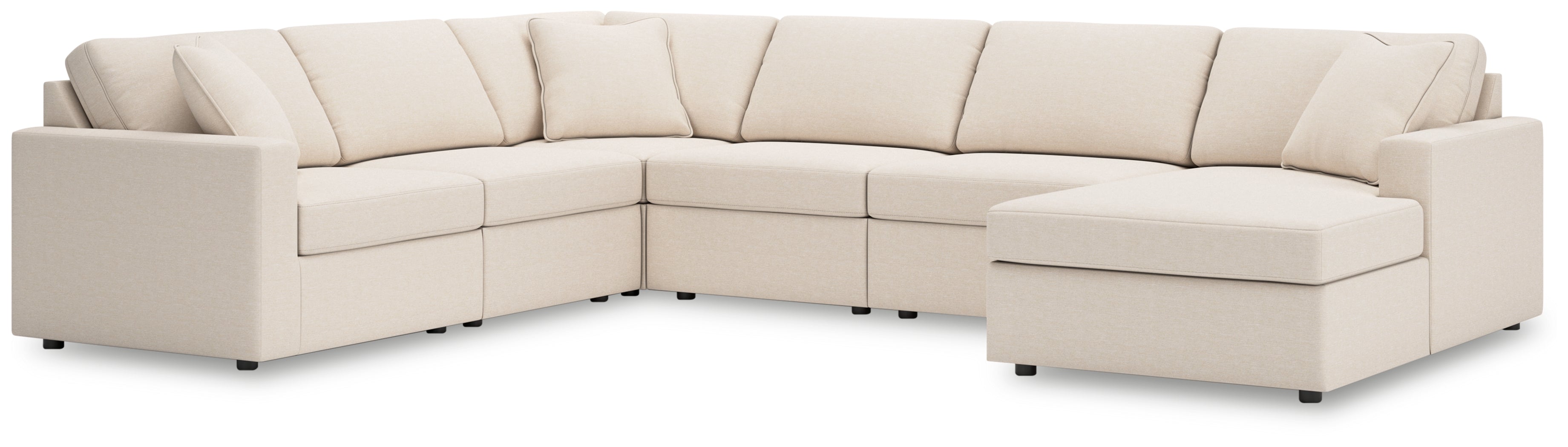 Leasing Furniture - Ashley Furniture - Modmax Sectional - RAF 6-Piece Sectional with Chaise / Oyster - 92103S46