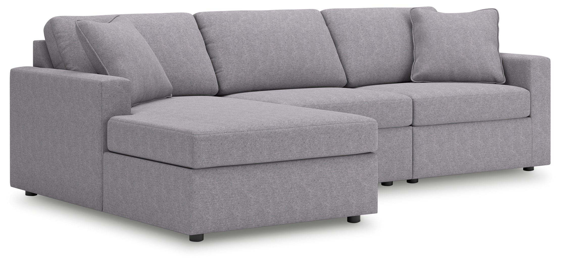 Leasing Furniture - Ashley Furniture - Modmax Sectional - RAF 3-Piece Sectional with Chaise / Granite - 92104S17