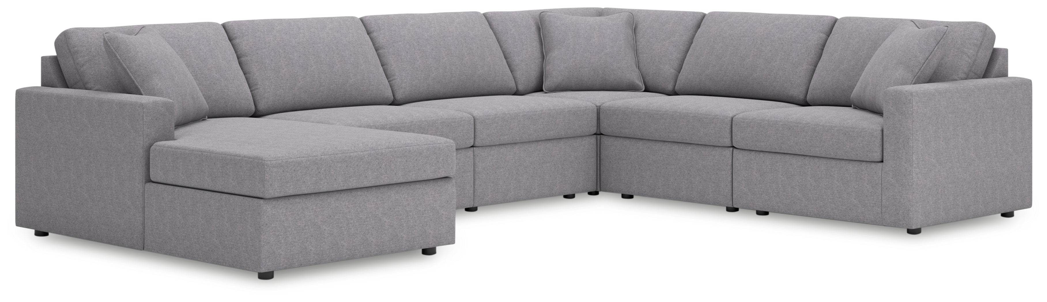 Leasing Furniture - Ashley Furniture - Modmax Sectional - RAF 6-Piece Sectional / Granite - 92104S45