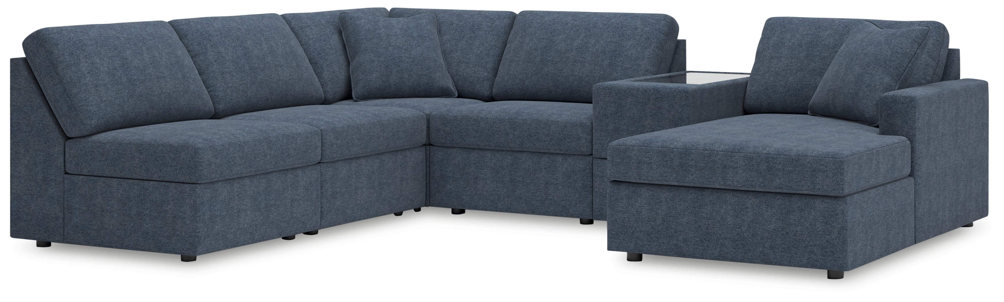 Leasing Furniture - Ashley Furniture - Modmax Sectional - 6-Piece Sectional with Chaise and Storage Console / Ink - 92121S22