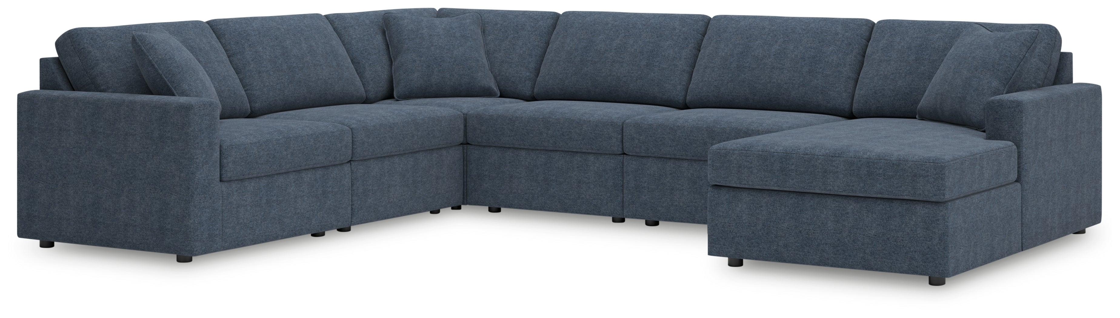 Leasing Furniture - Ashley Furniture - Modmax Sectional - RAF 6-Piece Sectional with Chaise / Ink - 92121S46