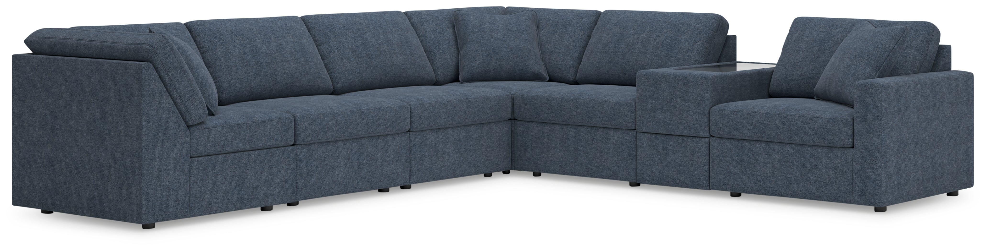 Leasing Furniture - Ashley Furniture - Modmax Sectional - 7-Piece Sectional with Storage Console / Ink - 92121S32