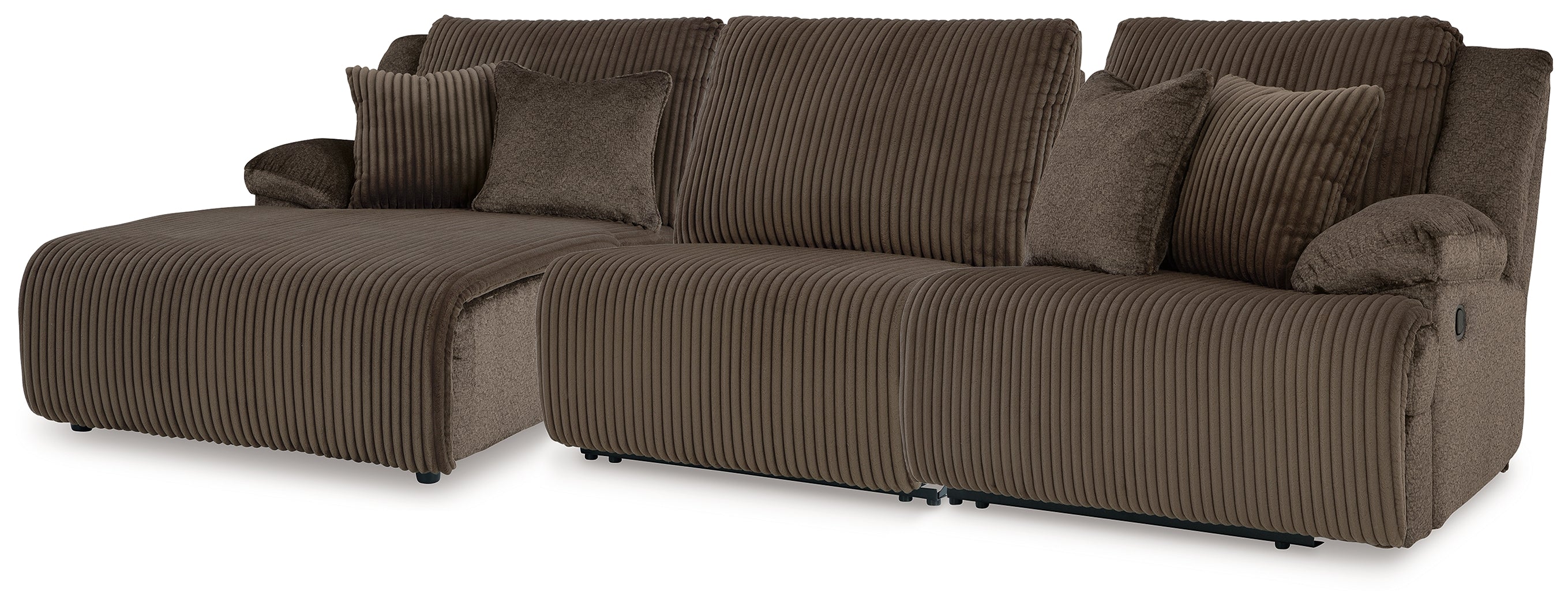 Leasing Furniture - Ashley Furniture - Top Tier Sectional - 3-Piece Sofa Chaise Sectional / Chocolate - 92705S11