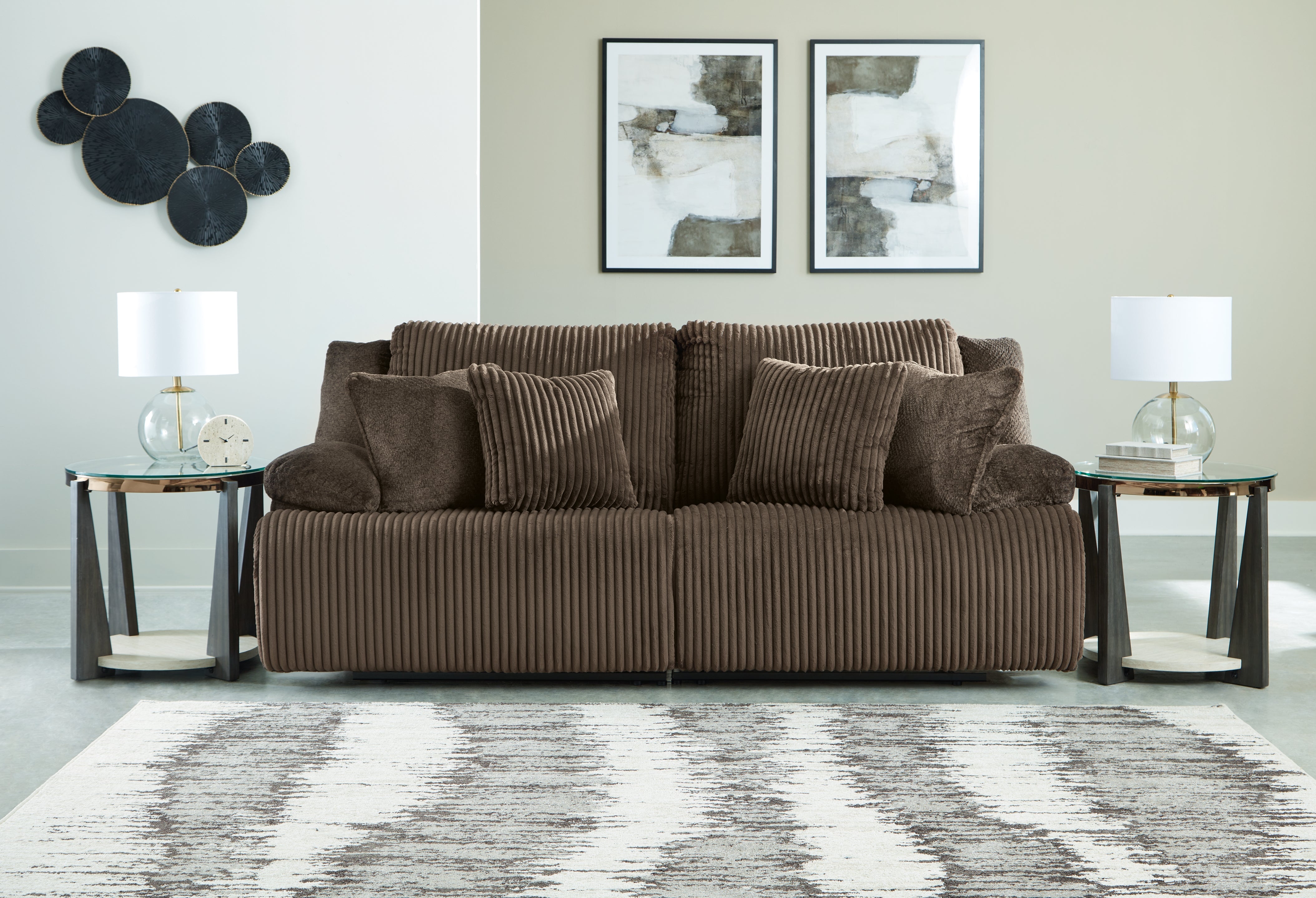 Leasing Furniture - Ashley Furniture - Top Tier Sectional - 2-Piece Sectional Loveseat / Chocolate - 92705S9
