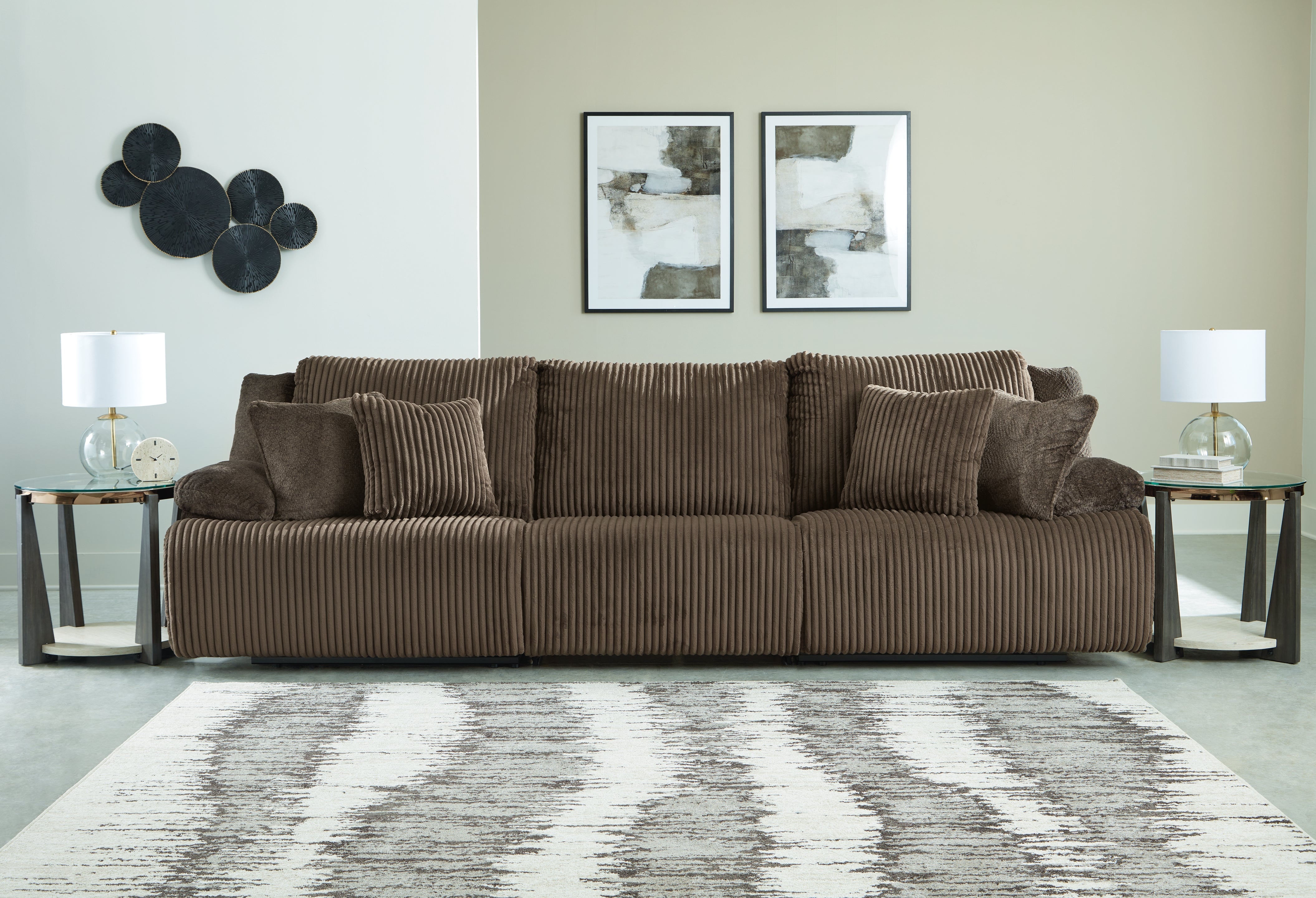Leasing Furniture - Ashley Furniture - Top Tier Sectional - 3-Piece Sectional Sofa / Chocolate - 92705S8