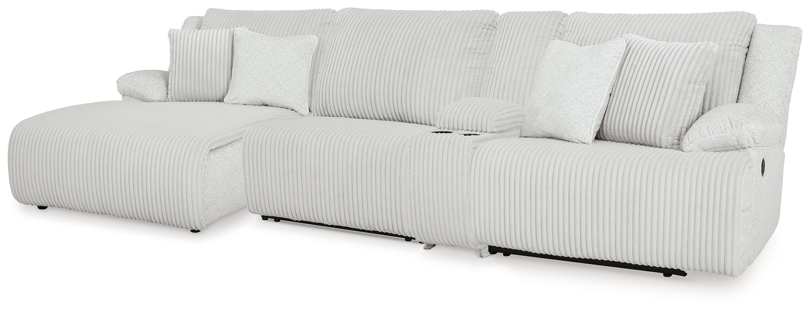 Leasing Furniture - Ashley Furniture - Top Tier Sectional - 4-Piece Reclining Sectional with Chaise / Alloy - 92706S12