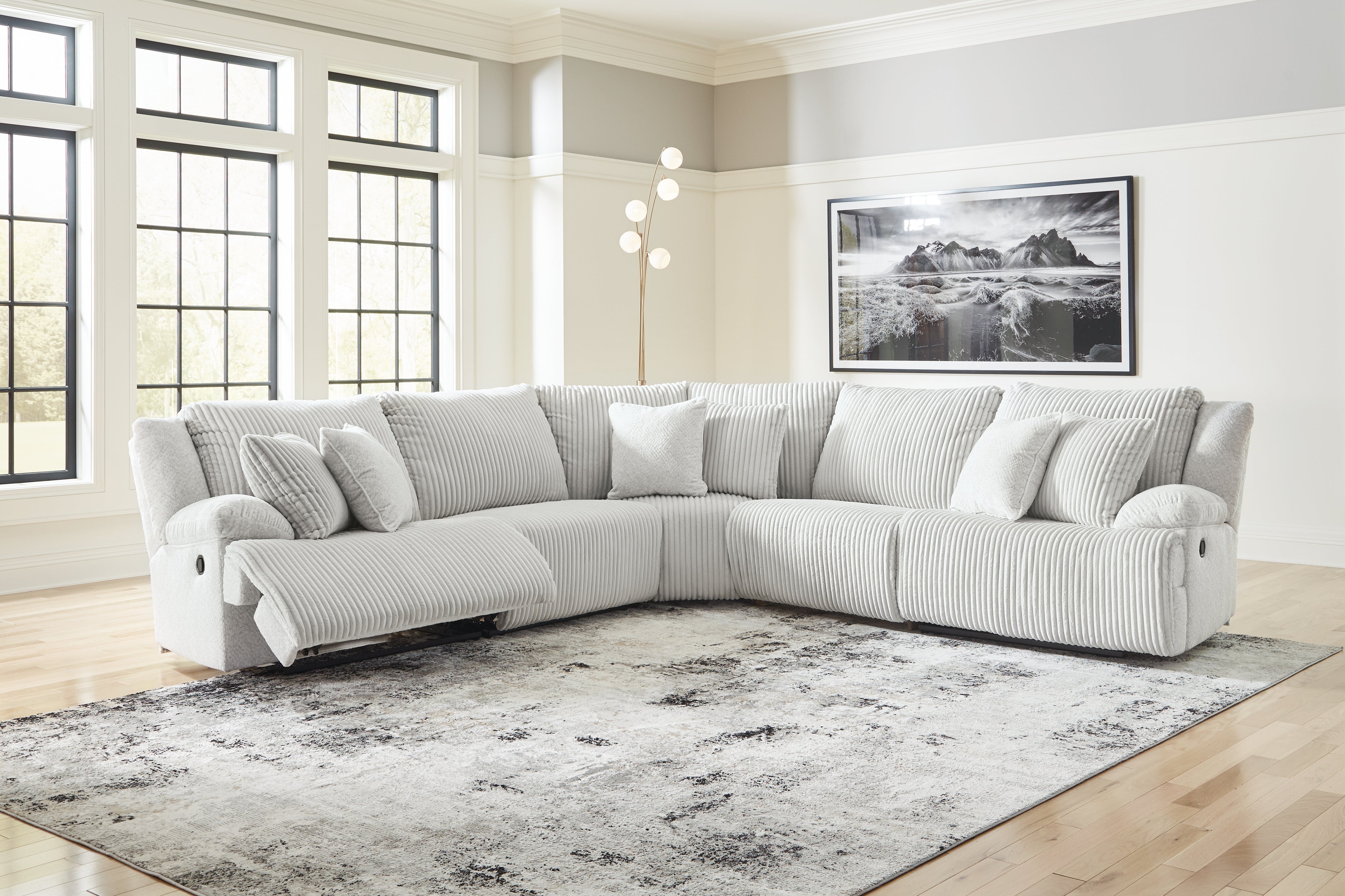 Leasing Furniture - Ashley Furniture - Top Tier Sectional - 5-Piece Reclining Sectional / Alloy - 92706S3