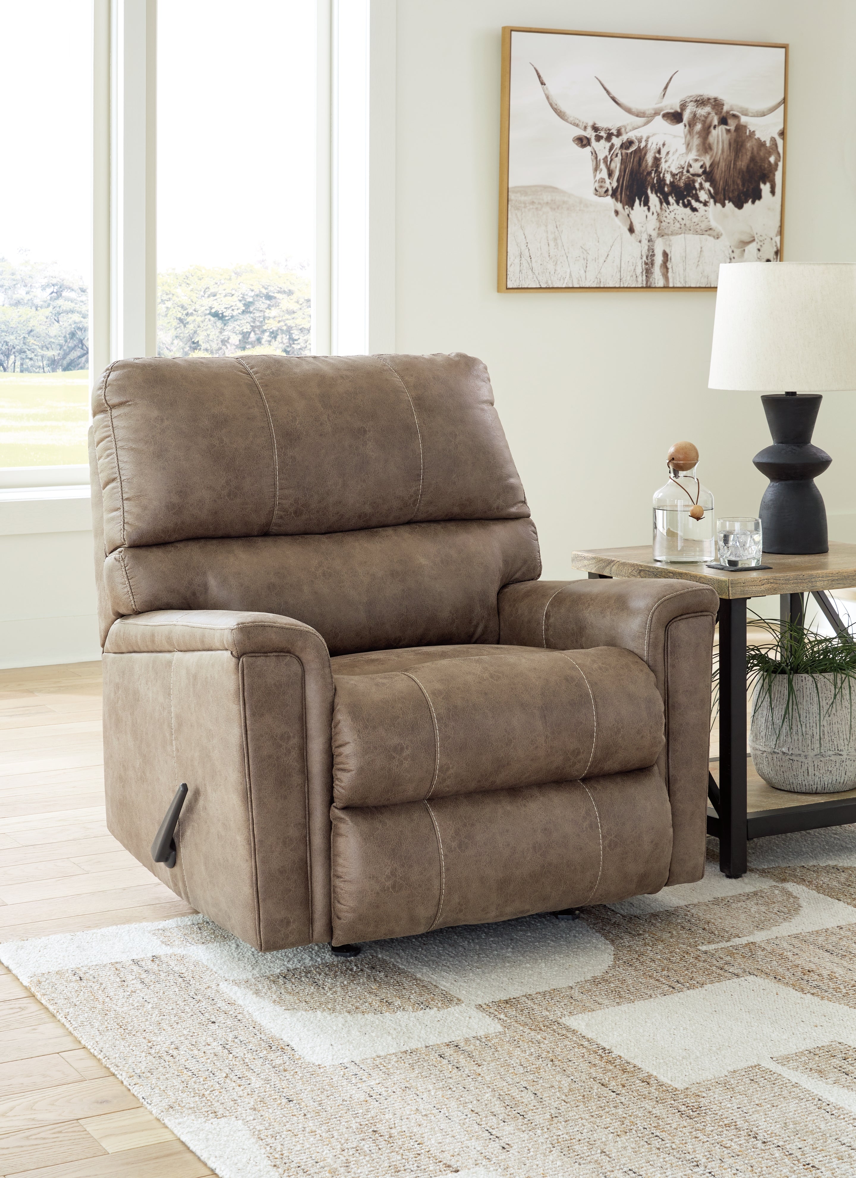 Leasing Furniture - Ashley Furniture - Navi Living Room - Rocker Recliner / Fossil - 9400425