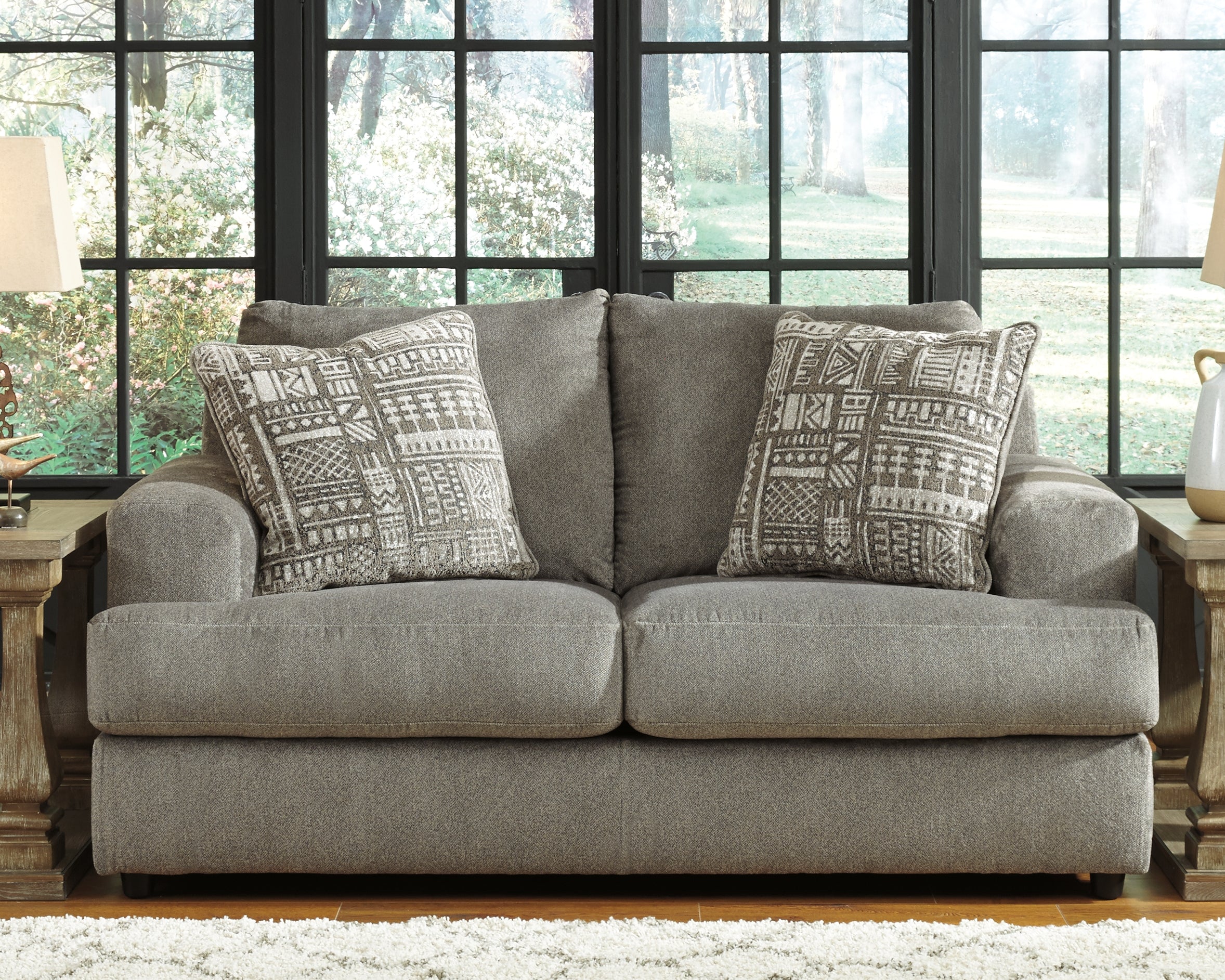 Leasing Furniture - Ashley Furniture - Soletren Living Room - Loveseat / Ash - 9510335