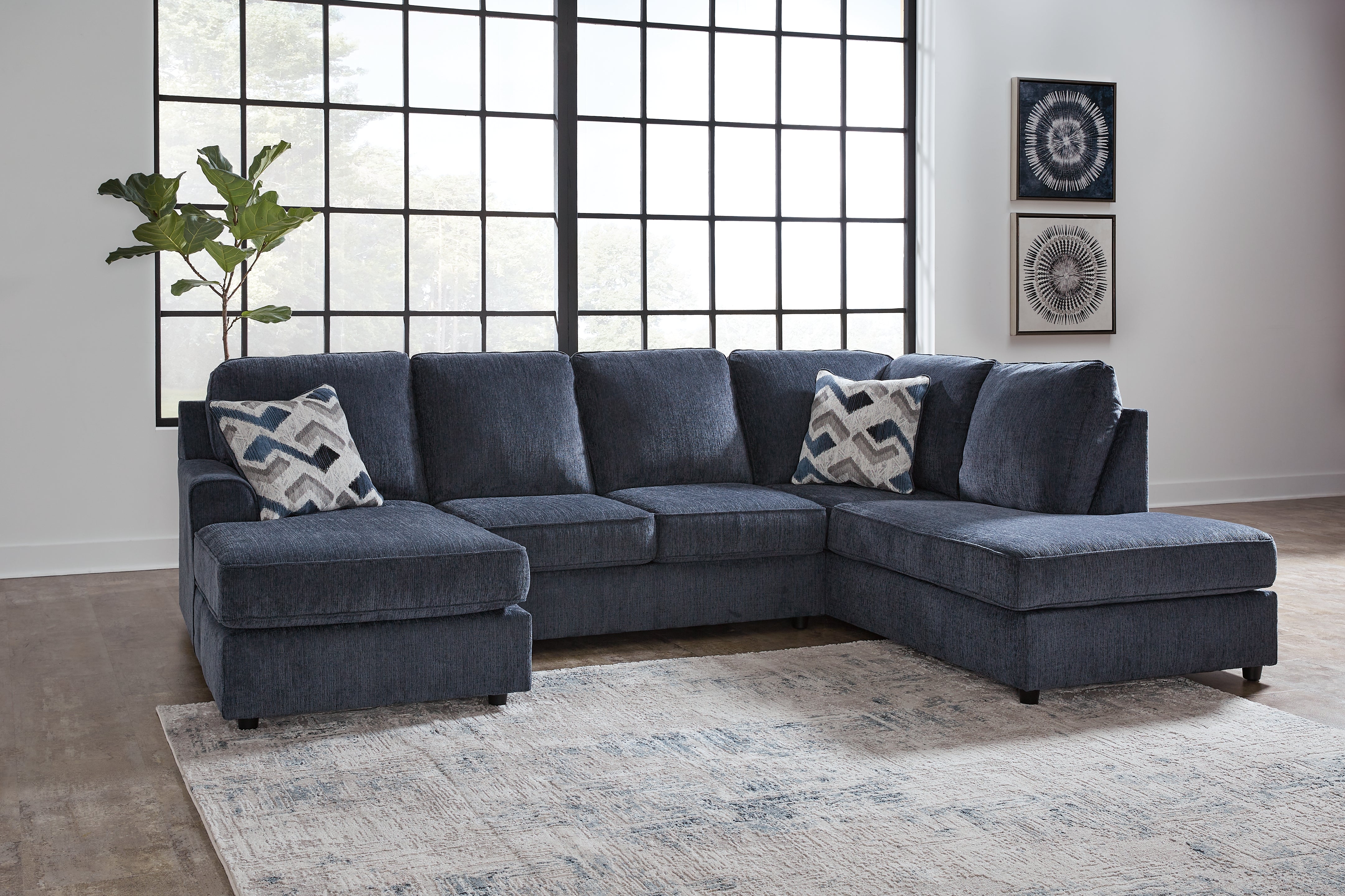 Leasing Furniture - Ashley Furniture - Albar Place Sectional - LAF 2-Piece Sectional / Cobalt - 95302S1