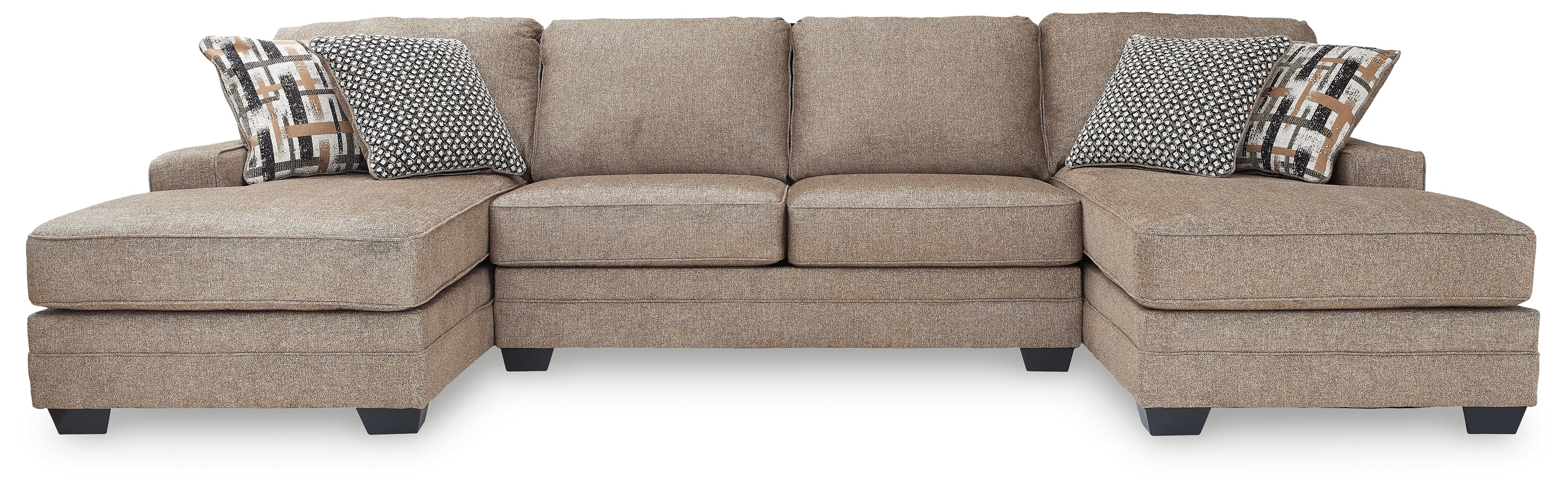 Leasing Furniture - Ashley Furniture - Cannonbrook Sectional - RAF 3-Piece Sectional with Chaise / Nutmeg - 98201S3