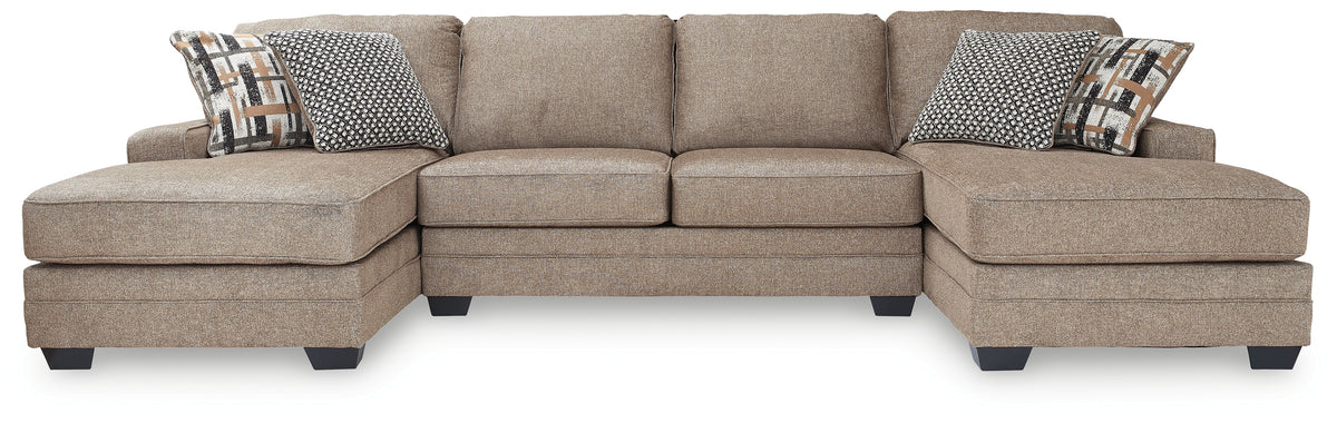 Leasing Furniture - Ashley Furniture - Cannonbrook Sectional - RAF 3-Piece Sectional with Chaise / Nutmeg - 98201S3