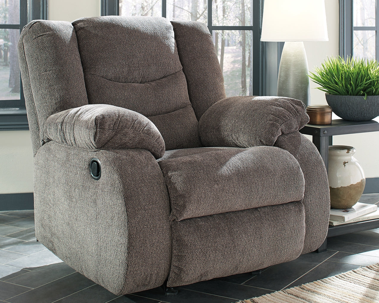 Leasing Furniture - Ashley Furniture - Tulen Living Room - Rocker Recliner / Gray - 9860625