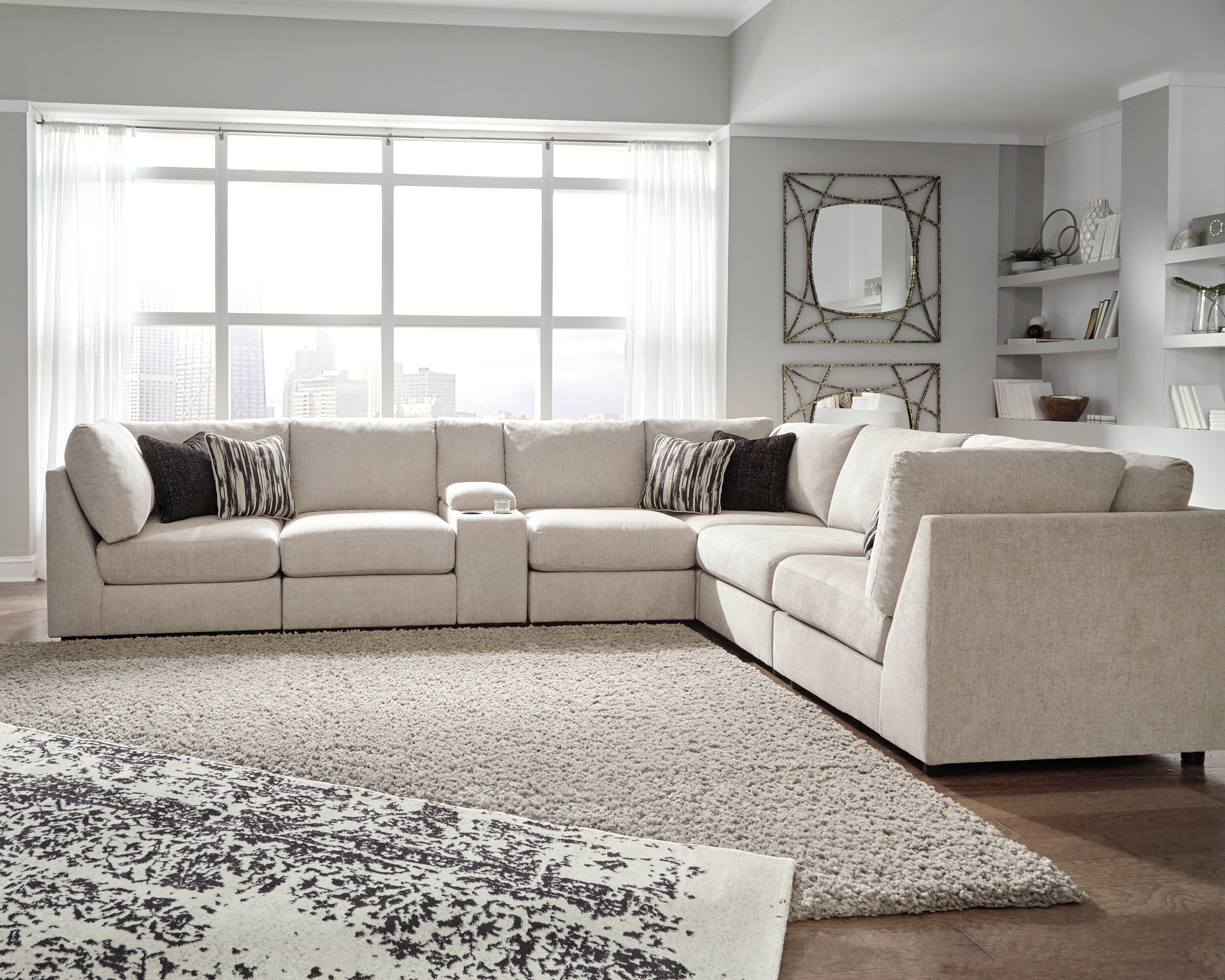 Leasing Furniture - Ashley Furniture - Kellway Sectional - 7-Piece Sectional / Bisque - 98707S5