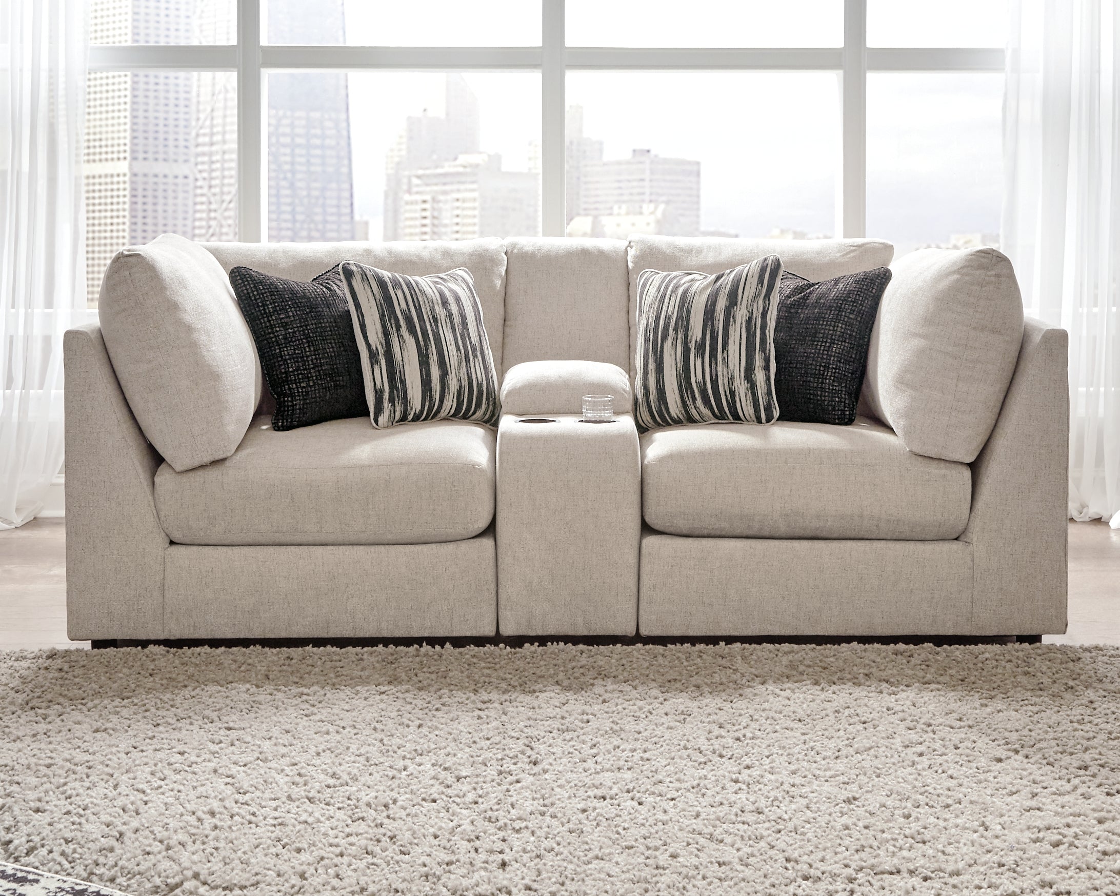 Leasing Furniture - Ashley Furniture - Kellway Sectional - 3-Piece Sectional Loveseat / Bisque - 98707S8