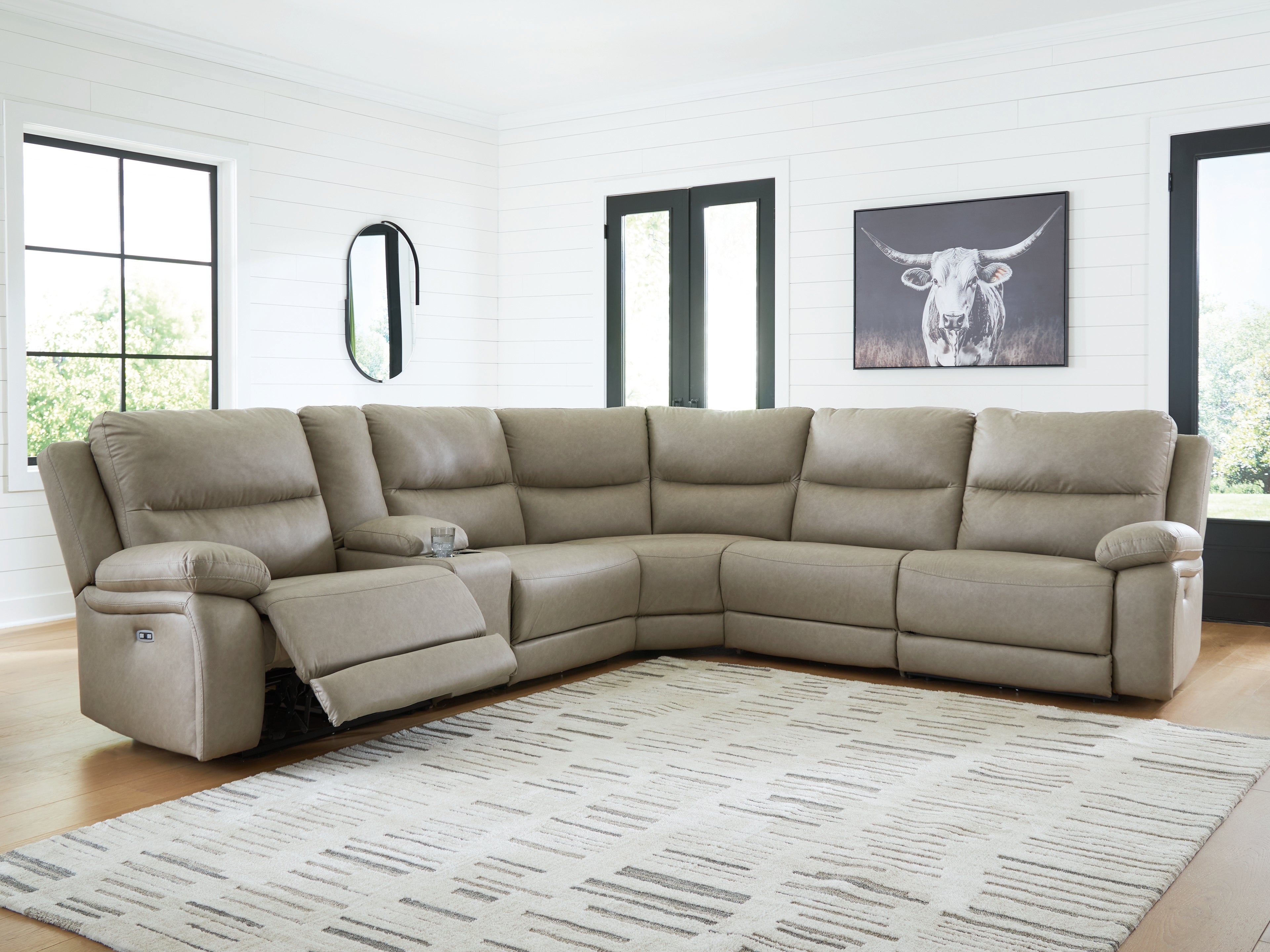 Leasing Furniture - Ashley Furniture - Narwhal Place Sectional - 2-Piece Reclining Loveseat / Pebble - PC99201S21