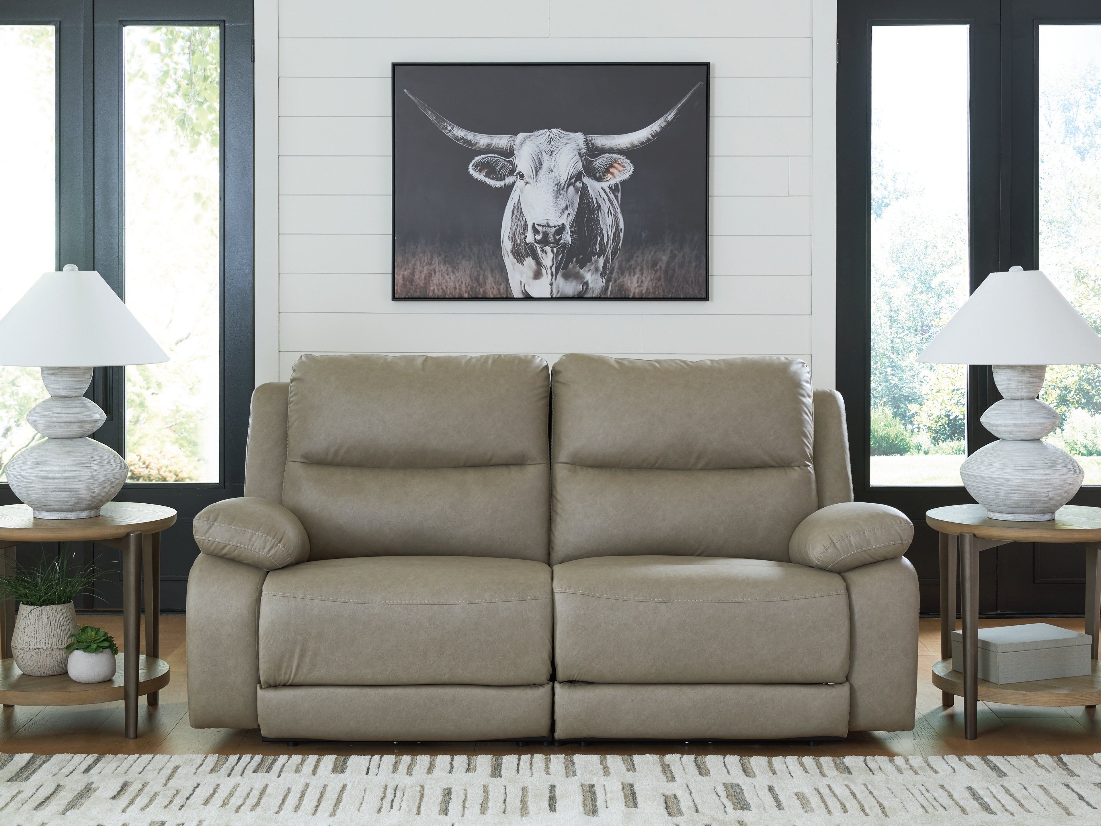 Leasing Furniture - Ashley Furniture - Narwhal Place Sectional - 2-Piece Reclining Loveseat / Pebble - PC99201S21