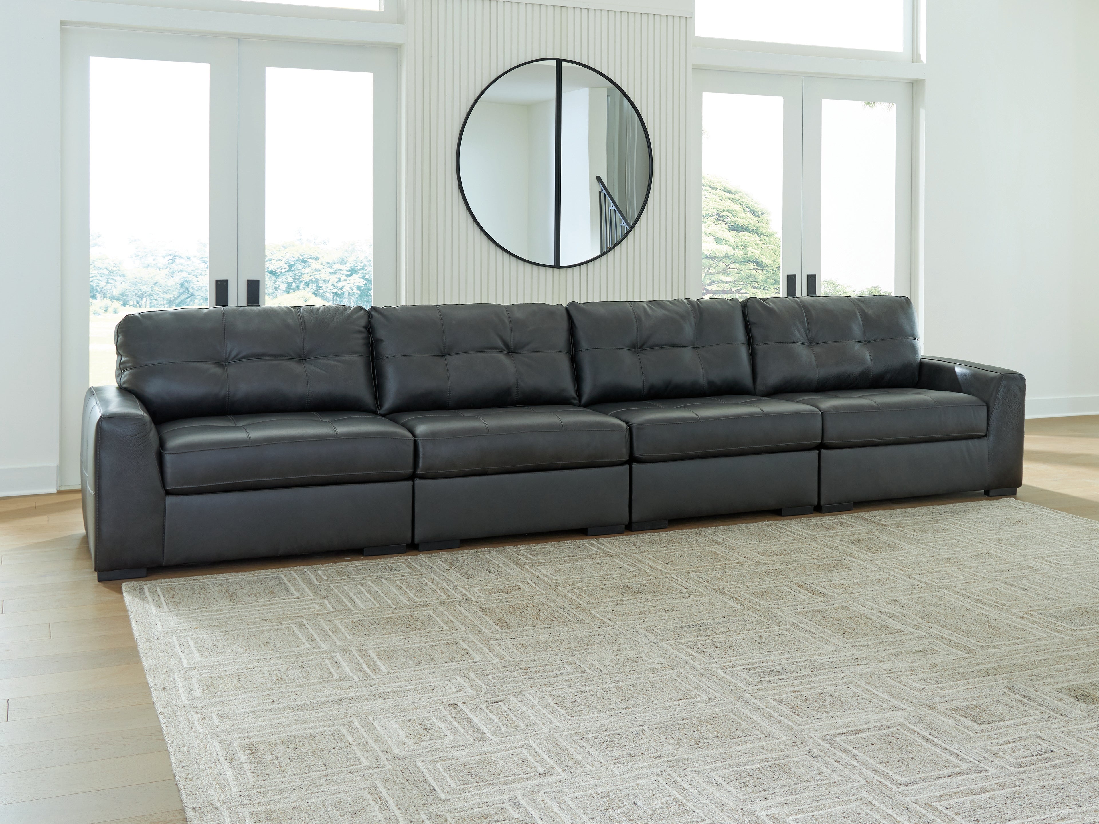 Leasing Furniture - Ashley Furniture - Brindley Pier Sectional - RAF 4-Piece Sectional / Fog - 99503S4