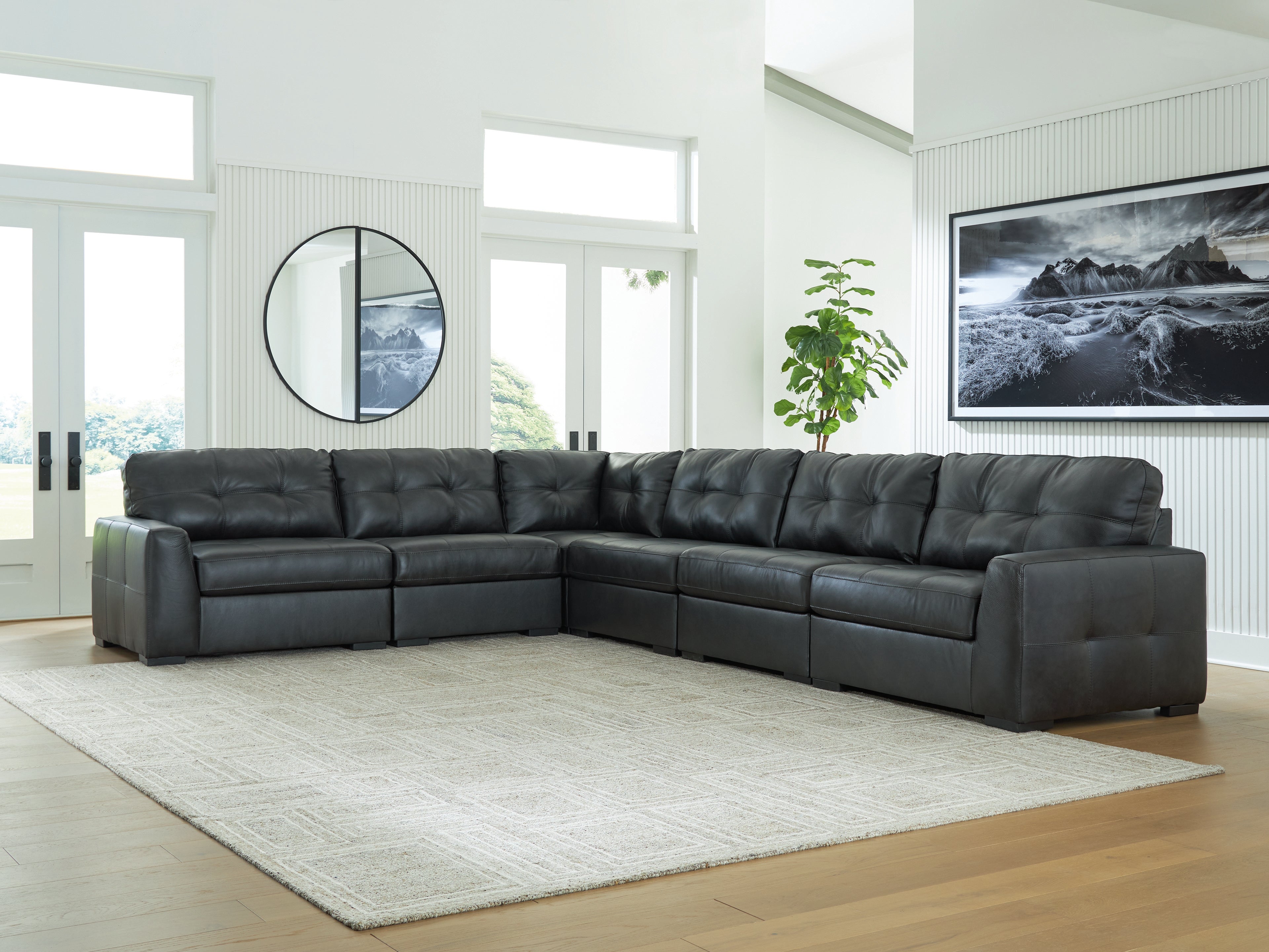 Leasing Furniture - Ashley Furniture - Brindley Pier Sectional - RAF 6-Piece Sectional / Fog - 99503S5