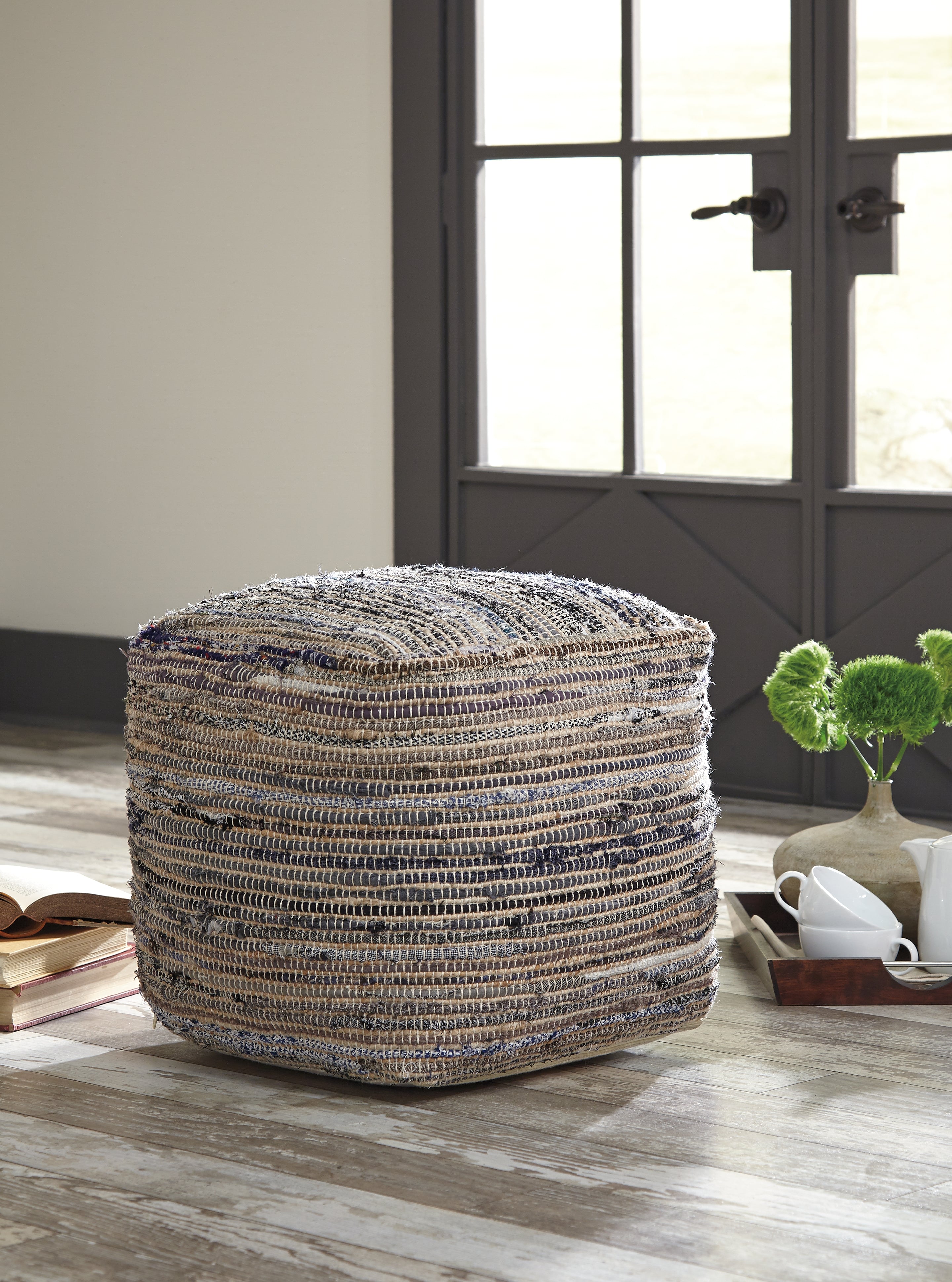 Leasing Furniture - Ashley Furniture - Absalom Pouf - Pouf / Denim - A1000550