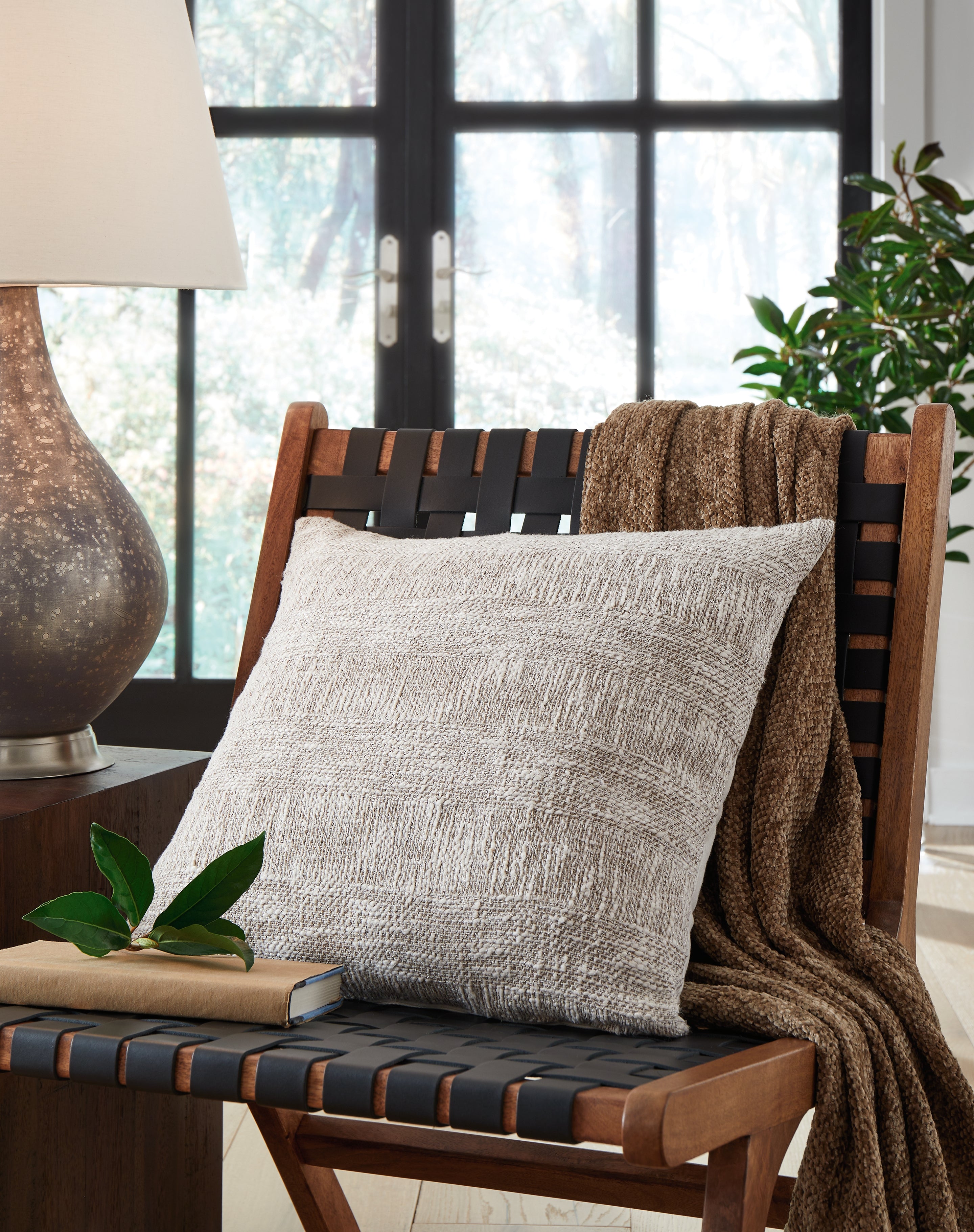 Leasing Furniture - Ashley Furniture - Carddon Pillows - Pillow / Brown/White - A1000971P