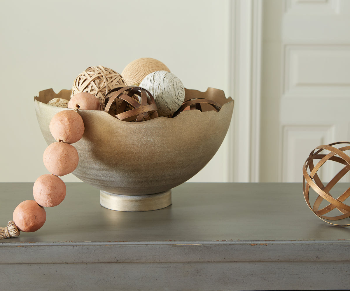 Leasing Furniture - Ashley Furniture - Maura Bowl - Bowl / Antique Gold Finish - A2000594