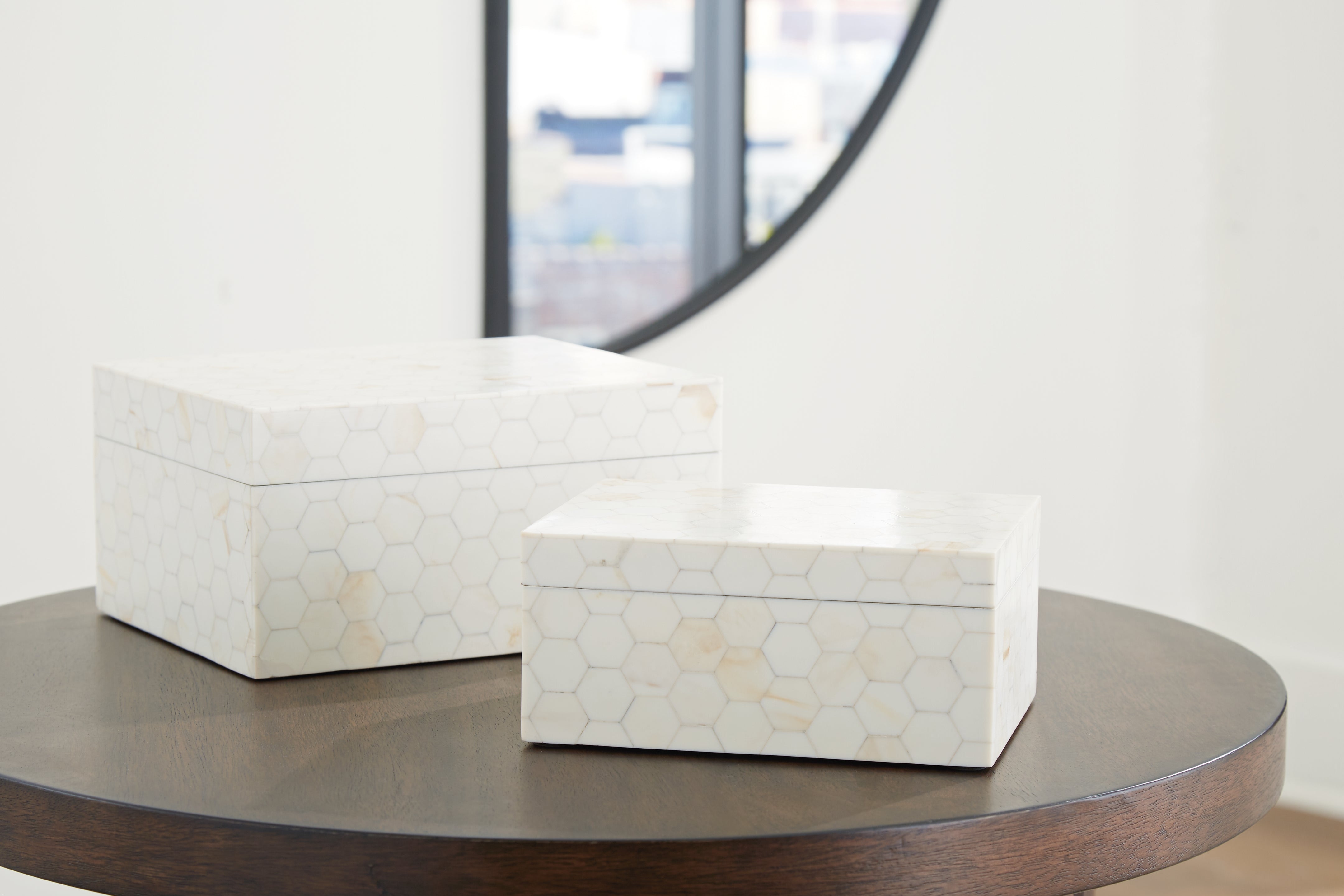 Leasing Furniture - Ashley Furniture - Aldenburg Box (Set of 2) - Box Set (Set of 2) / Cream - A2000690