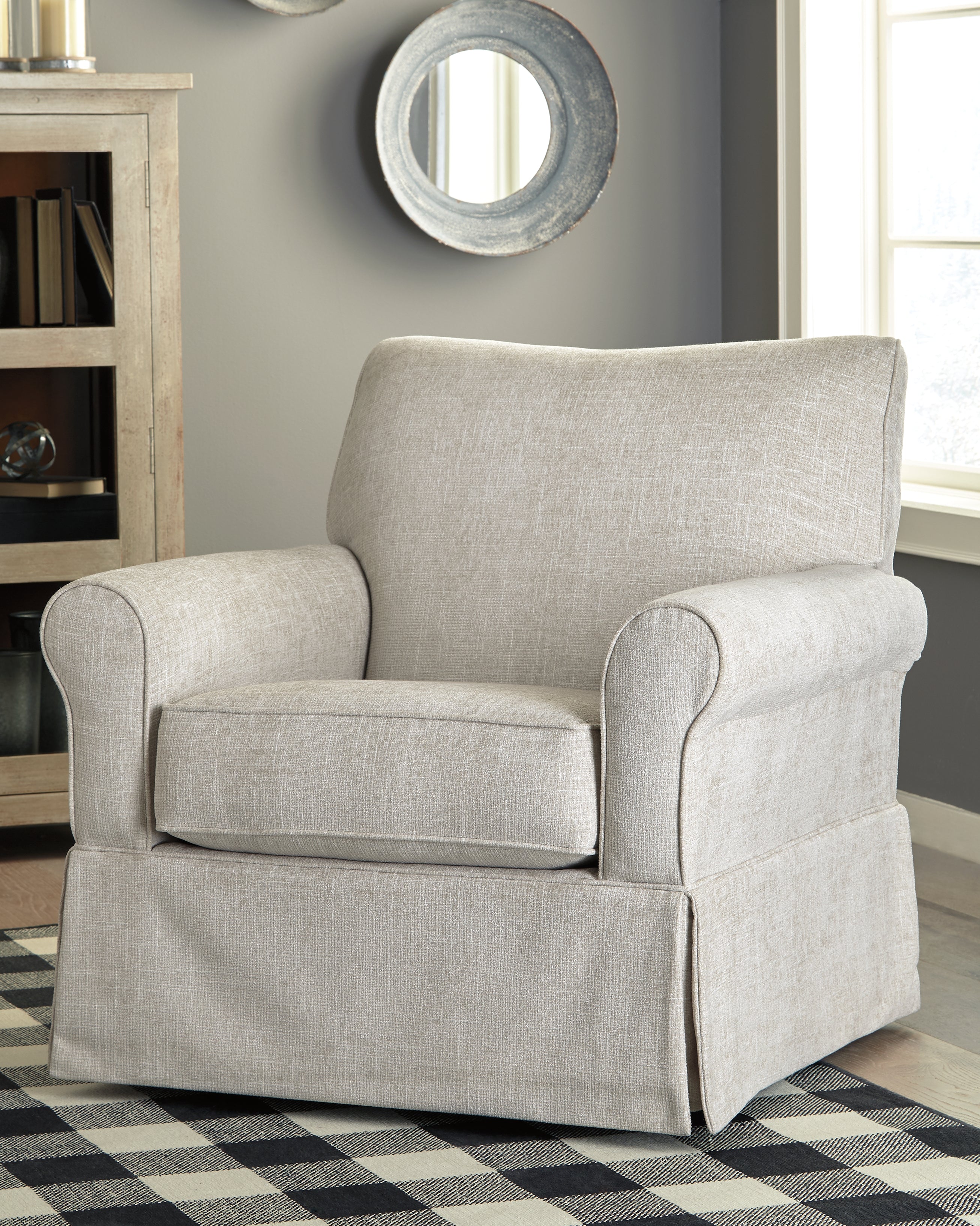 Leasing Furniture - Ashley Furniture - Searcy Accent Chair - Swivel Glider Accent Chair / Quartz - A3000006
