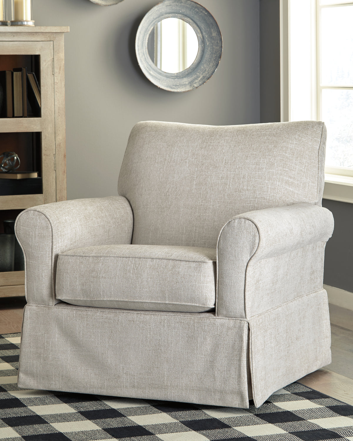 Leasing Furniture - Ashley Furniture - Searcy Accent Chair - Swivel Glider Accent Chair / Quartz - A3000006