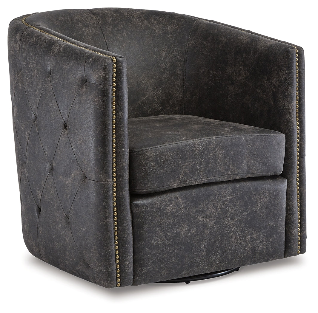 Leasing Furniture - Ashley Furniture - Brentlow Swivel Accent Chair - Swivel Accent Chair / Granite - A3000741