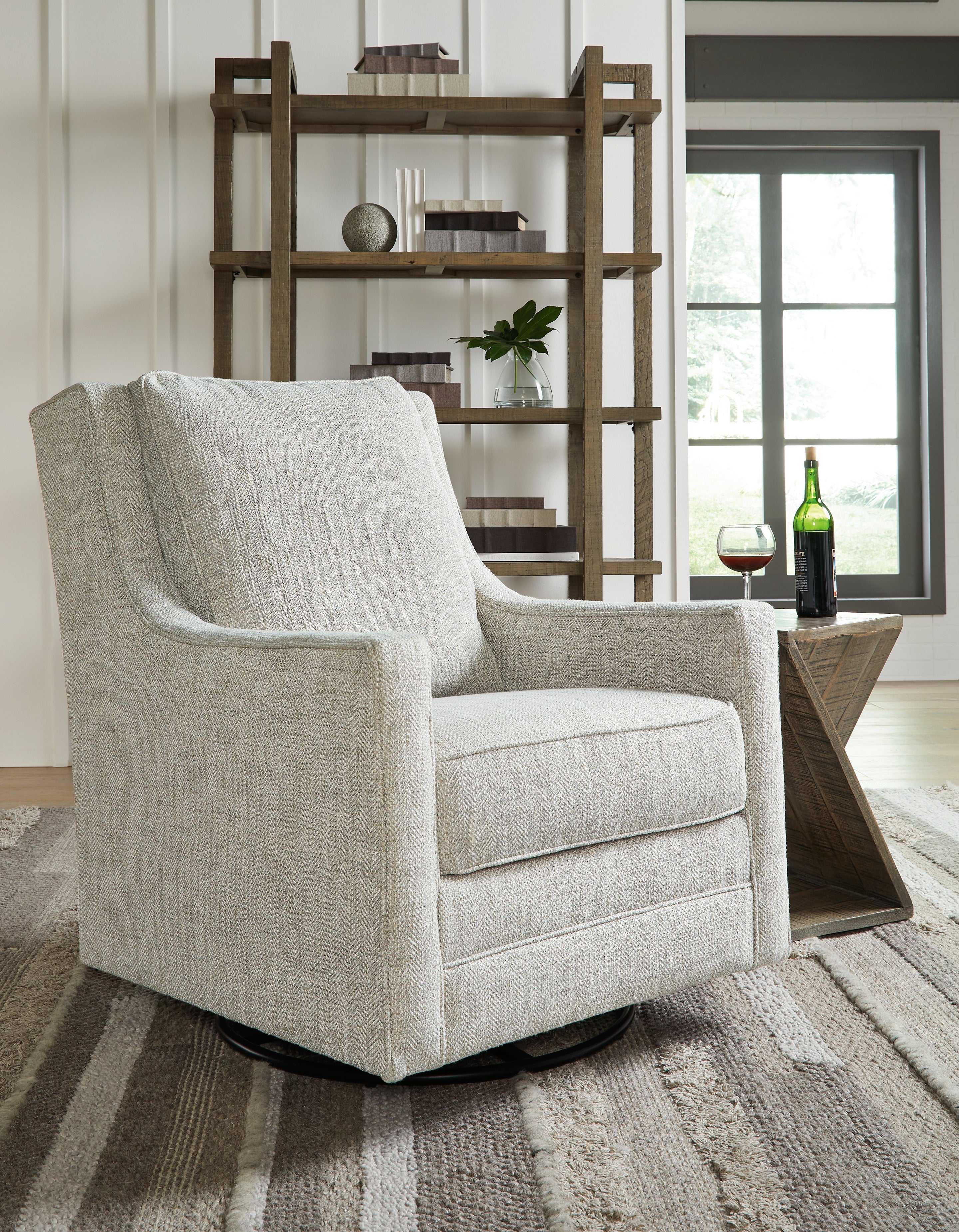 Leasing Furniture - Ashley Furniture - Kambria Swivel Glider Accent Chair - Swivel Glider Accent Chair / Fog - A3000265