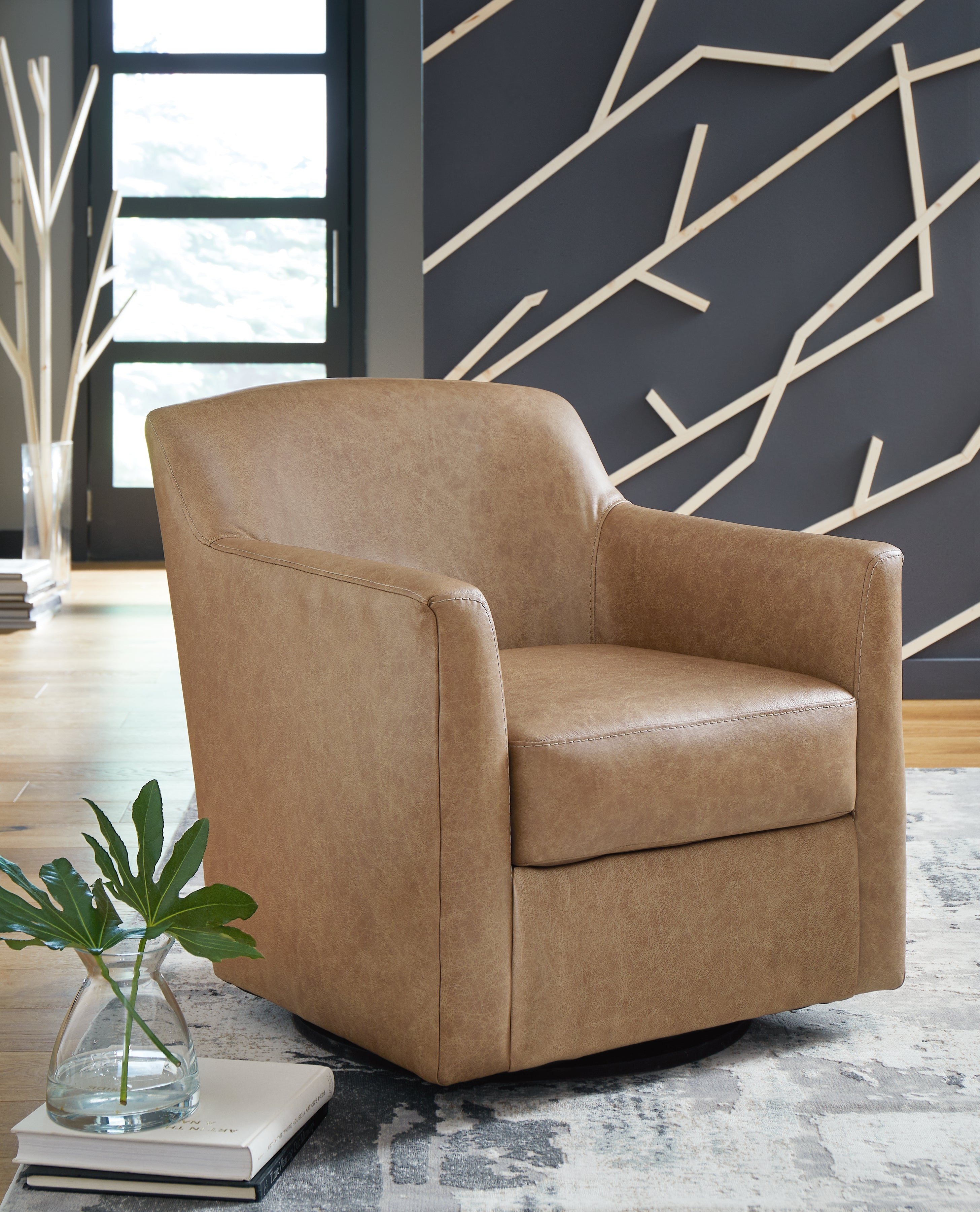 Leasing Furniture - Ashley Furniture - Bradney Swivel Accent Chair - Swivel Accent Chair / Tumbleweed - A3000323