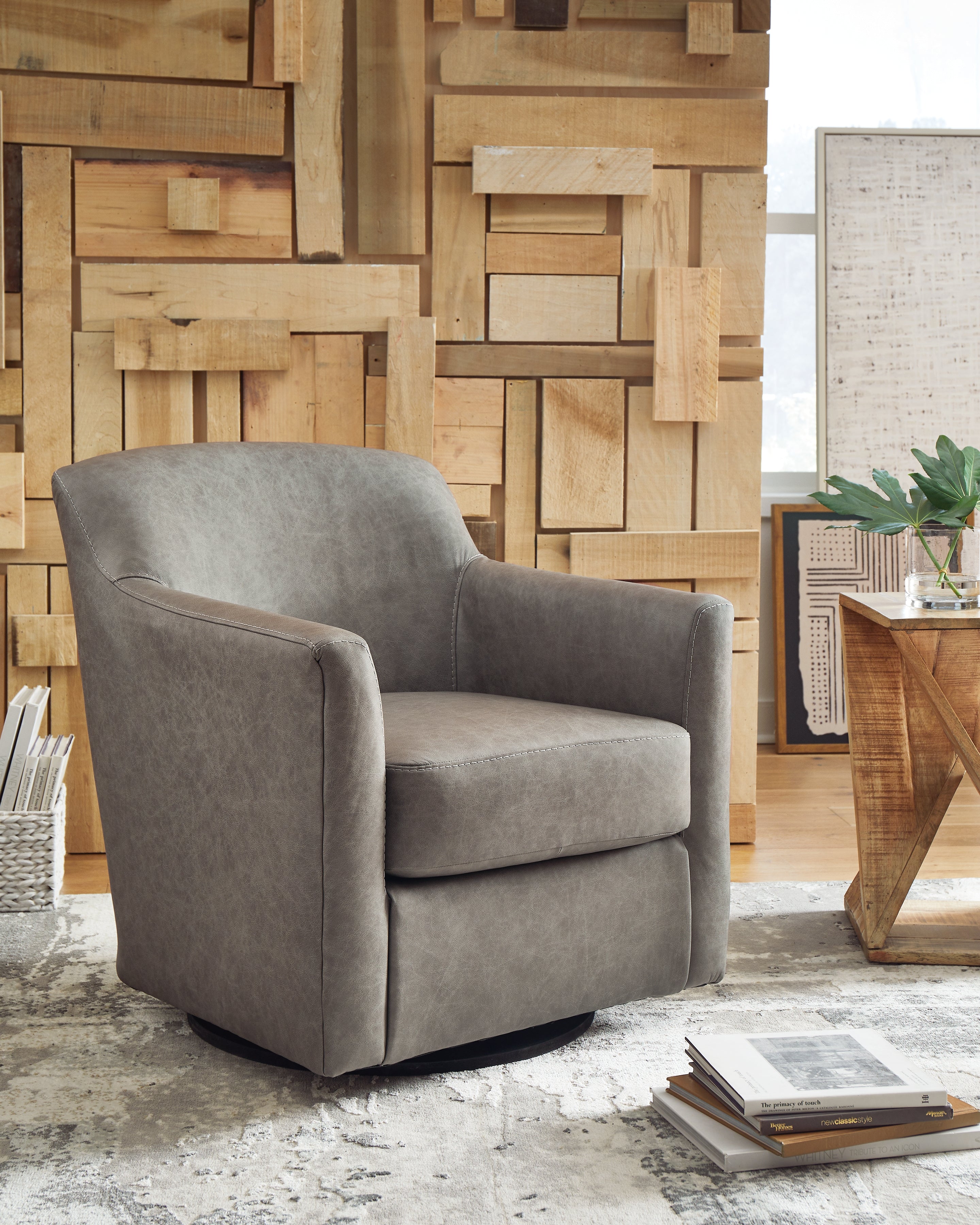 Leasing Furniture - Ashley Furniture - Bradney Swivel Accent Chair - Swivel Accent Chair / Fossil - A3000324