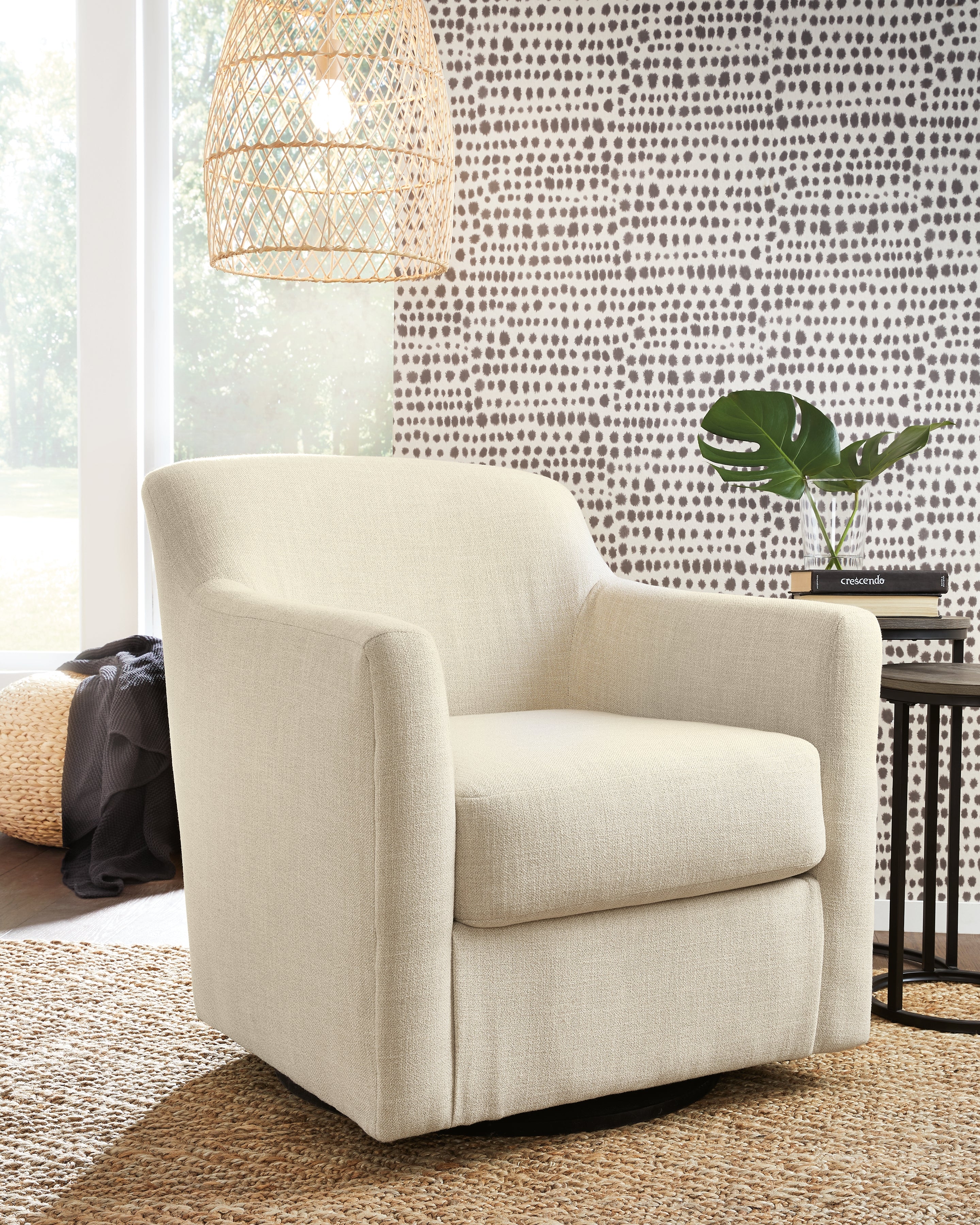 Leasing Furniture - Ashley Furniture - Bradney Swivel Accent Chair - Swivel Accent Chair / Linen - A3000325