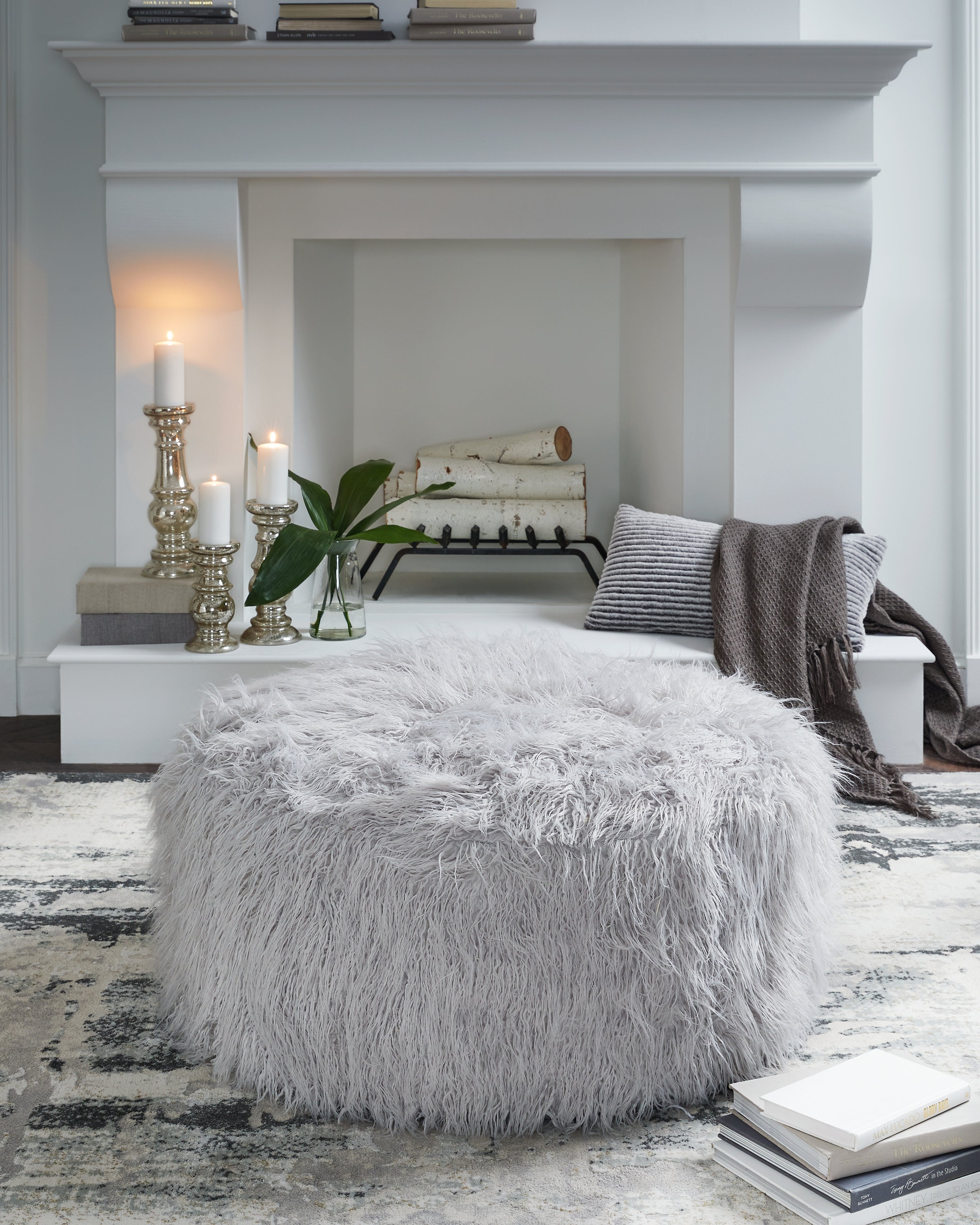 Leasing Furniture - Ashley Furniture - Galice Living Room - Oversized Accent Ottoman / Light Gray - A3000333