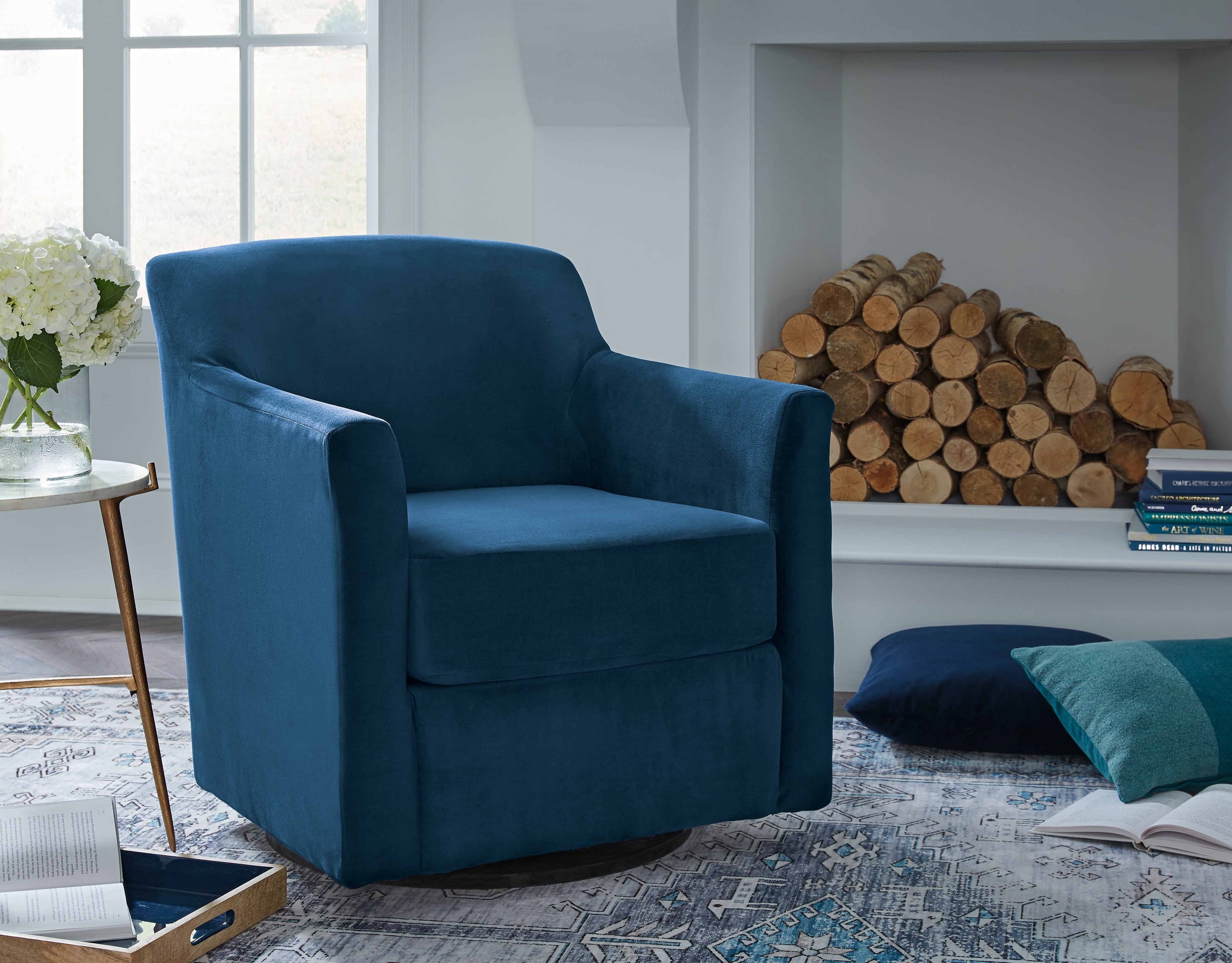 Leasing Furniture - Ashley Furniture - Bradney Swivel Accent Chair - Swivel Accent Chair / Ink - A3000602