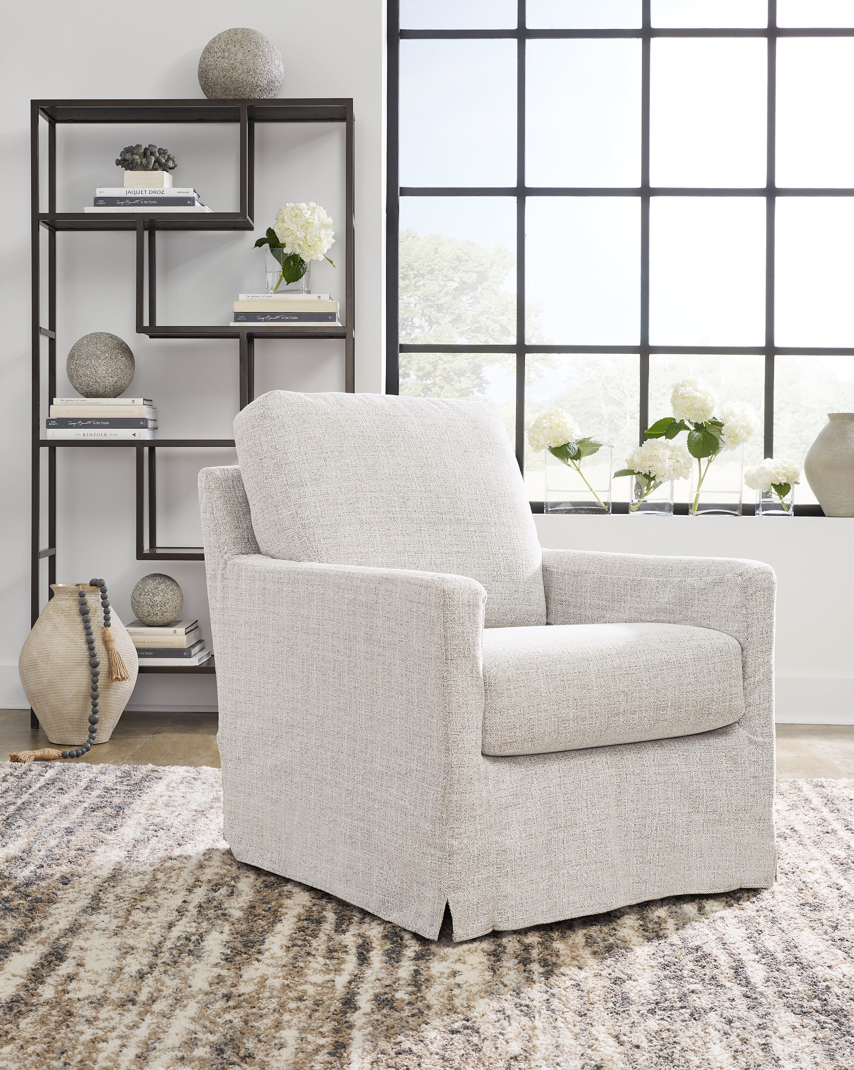 Leasing Furniture - Ashley Furniture - Nenana Next-Gen Nuvella Swivel Glider Accent Chair - Swivel Glider Accent Chair / Stone - A3000644
