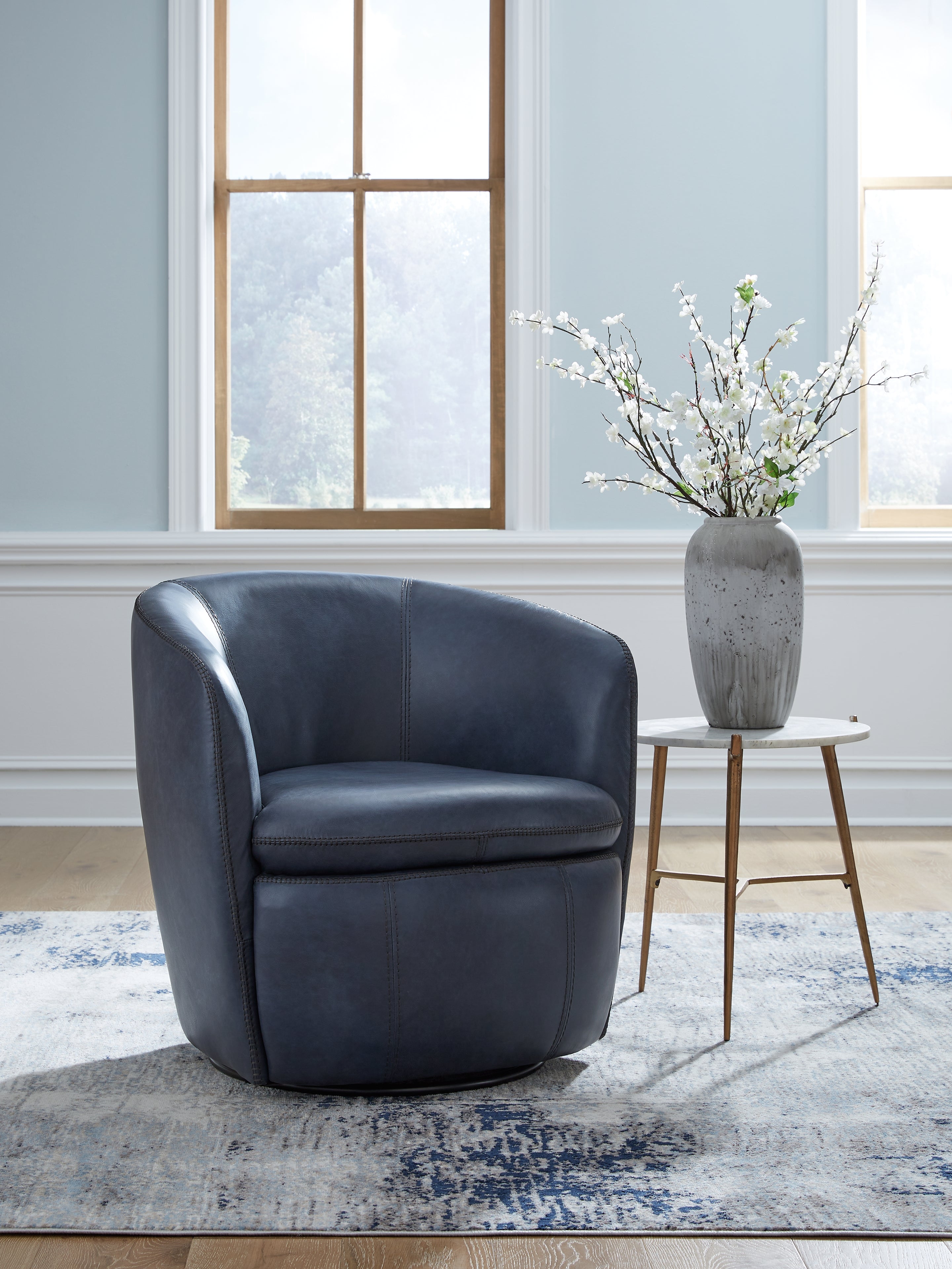 Leasing Furniture - Ashley Furniture - Kierreys Swivel Accent Chair - Swivel Accent Chair / Ocean - A3000701