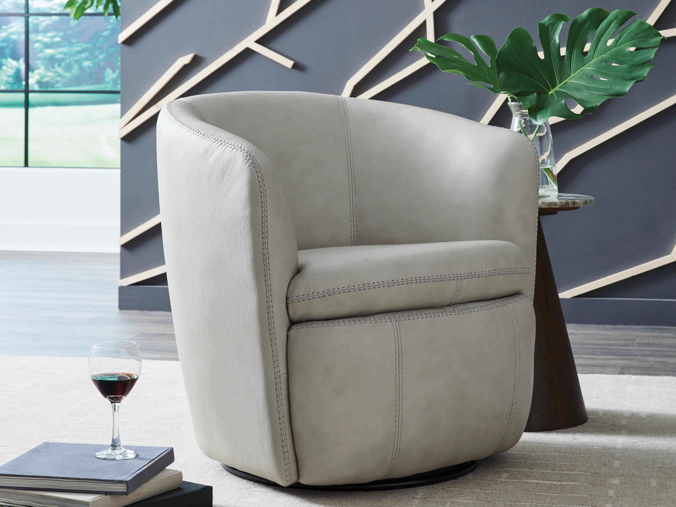 Leasing Furniture - Ashley Furniture - Kierreys Swivel Accent Chair - Swivel Accent Chair / Bone - A3000703