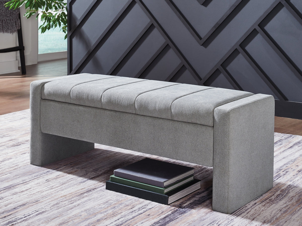 Leasing Furniture - Ashley Furniture - Akselman Storage Bench - Storage Bench / Gray / 50"W x 19"D x 19"H - A3000744