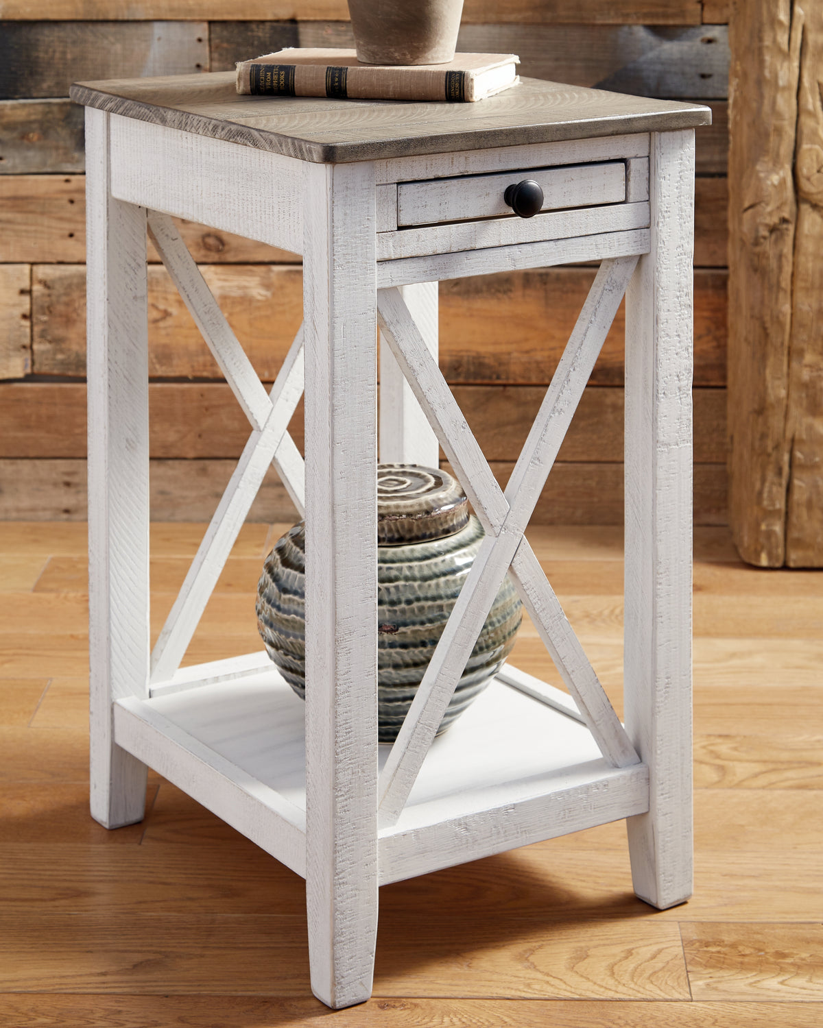 Leasing Furniture - Ashley Furniture - Adalane Accent Table - Accent Table / White/Gray - A4000374