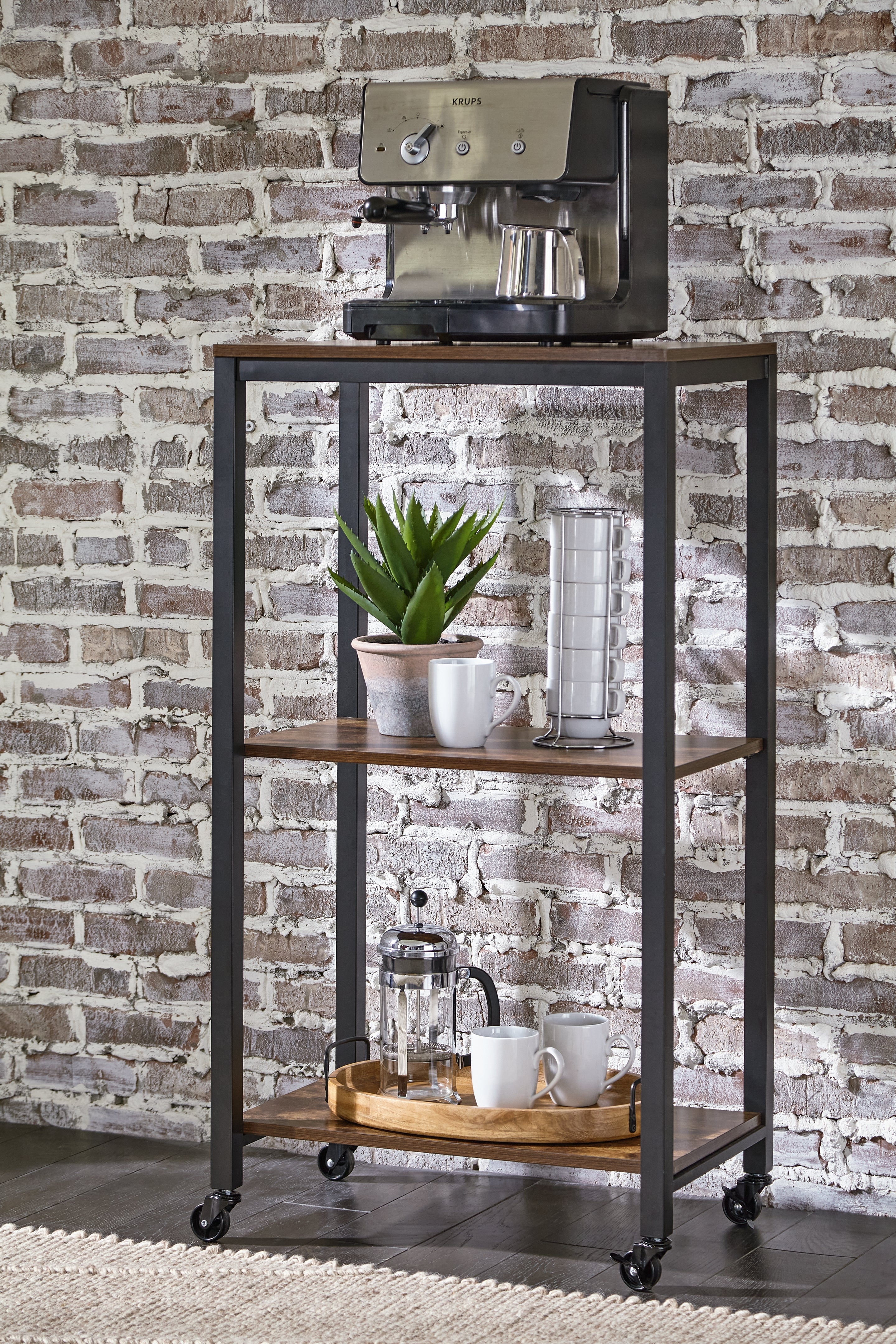 Leasing Furniture - Ashley Furniture - Bevinfield Bar Cart - Bar Cart / Brown/Black - A4000394